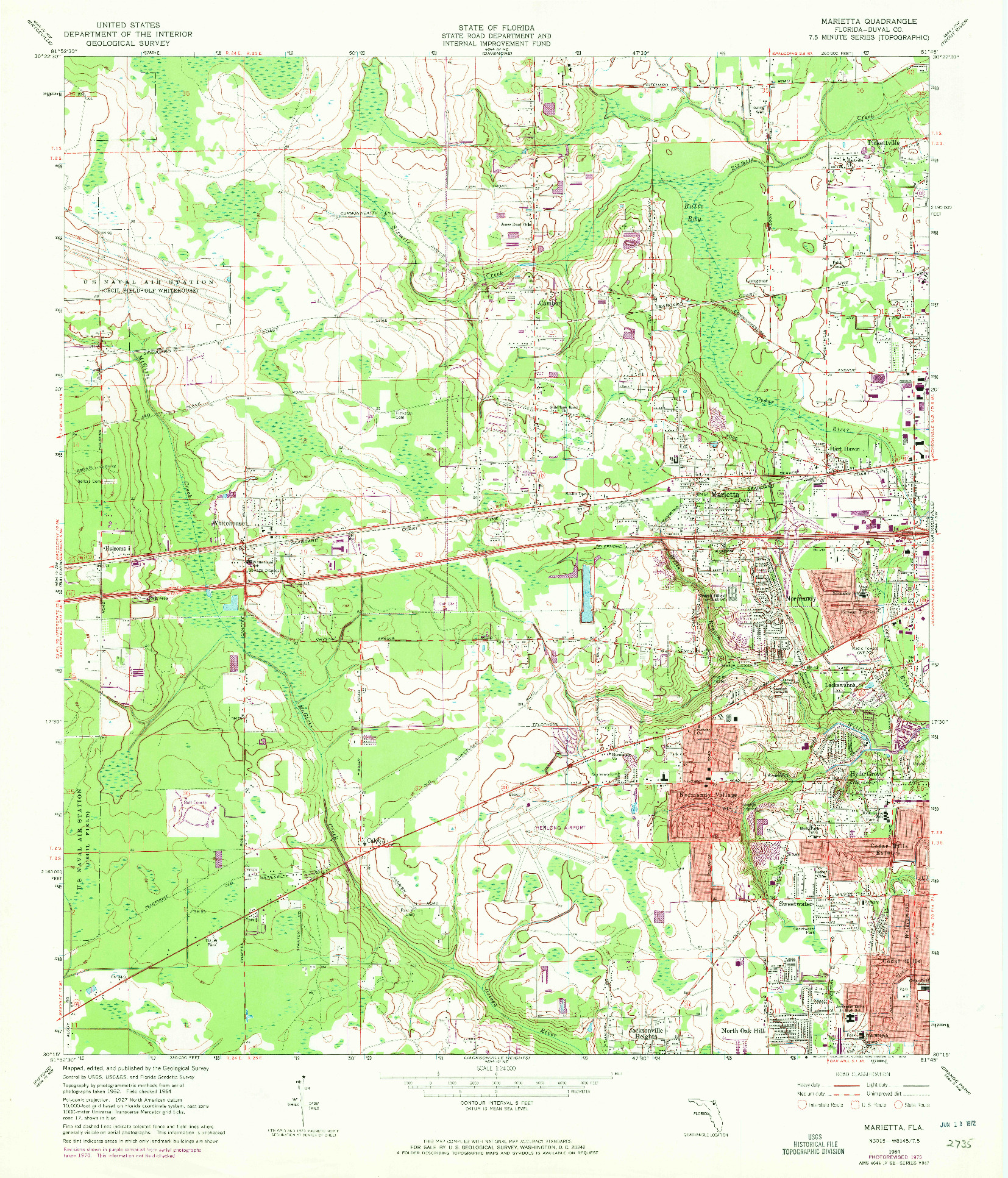 USGS 1:24000-SCALE QUADRANGLE FOR MARIETTA, FL 1964