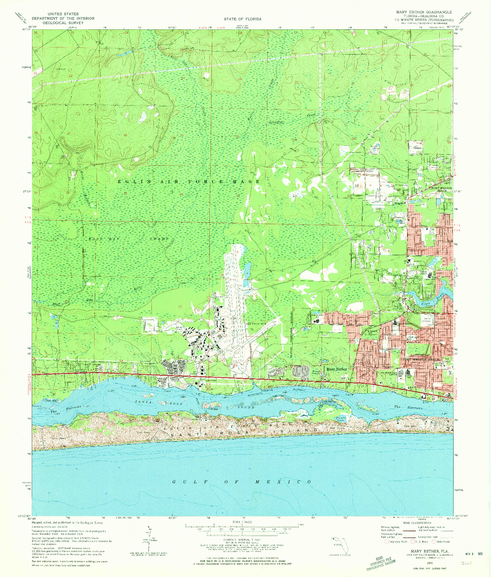 USGS 1:24000-SCALE QUADRANGLE FOR MARY ESTHER, FL 1970