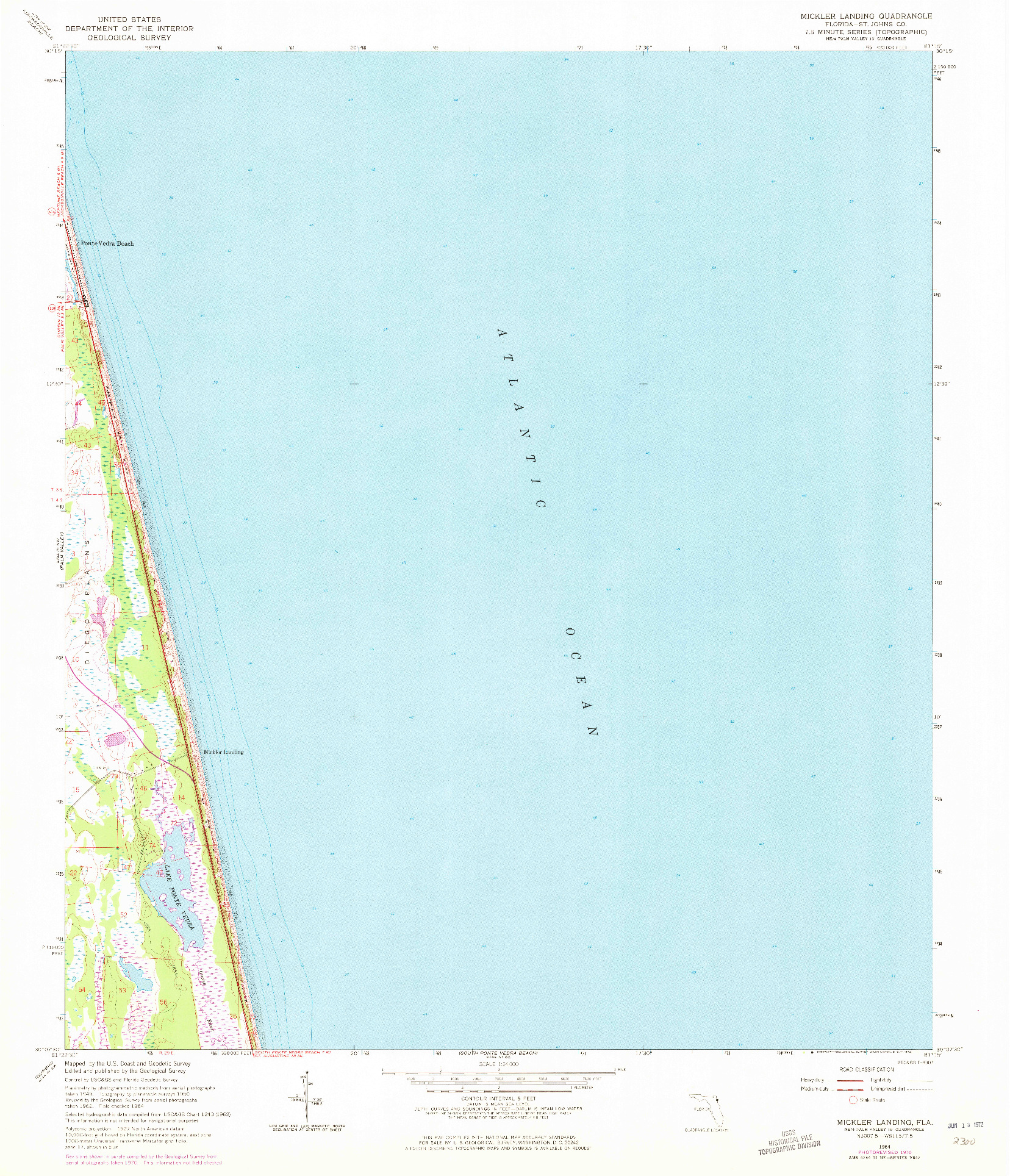 USGS 1:24000-SCALE QUADRANGLE FOR MICKLER LANDING, FL 1964