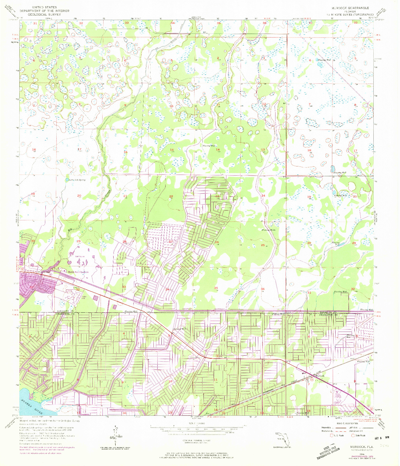 USGS 1:24000-SCALE QUADRANGLE FOR MURDOCK, FL 1956