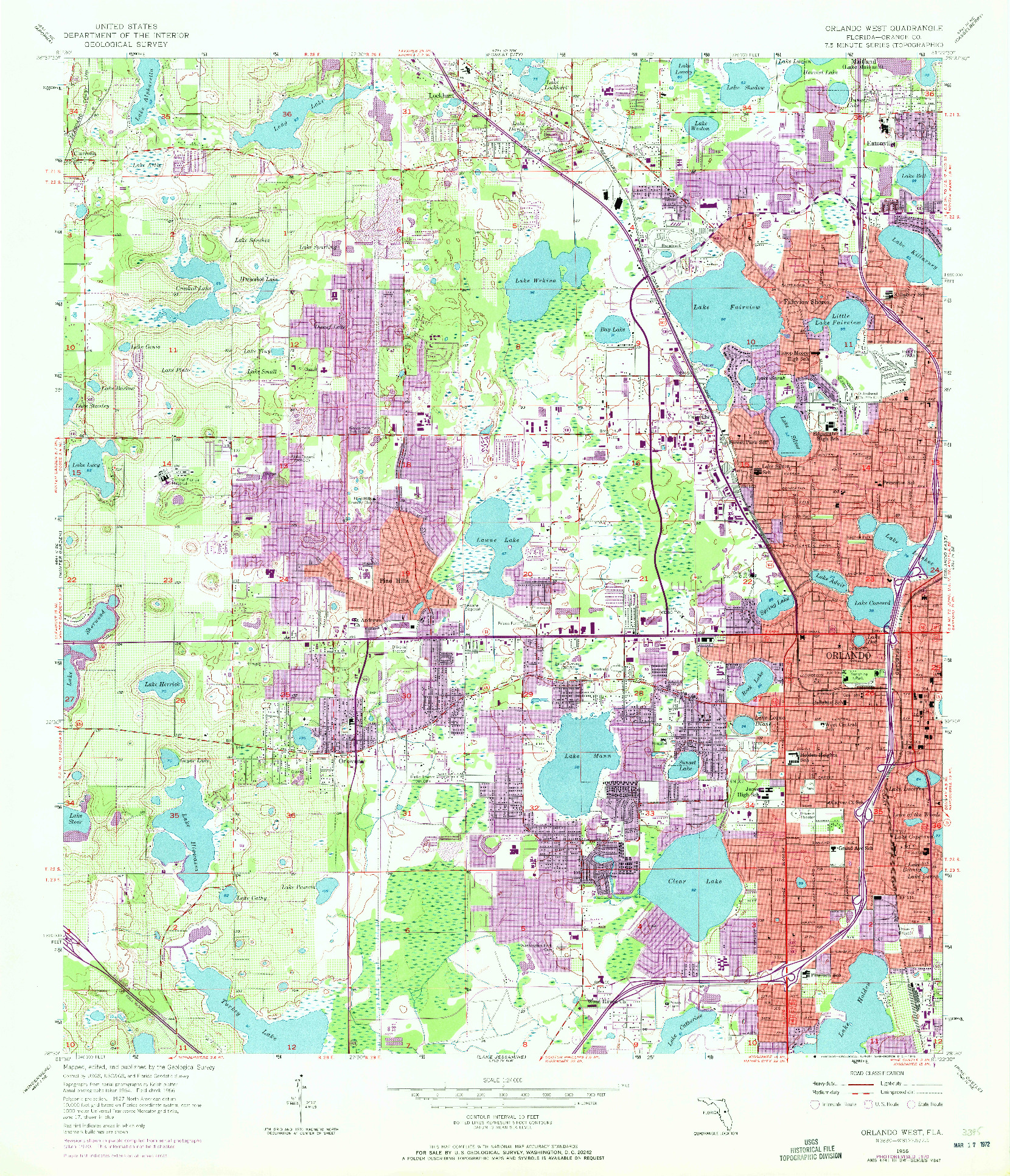 USGS 1:24000-SCALE QUADRANGLE FOR ORLANDO WEST, FL 1956