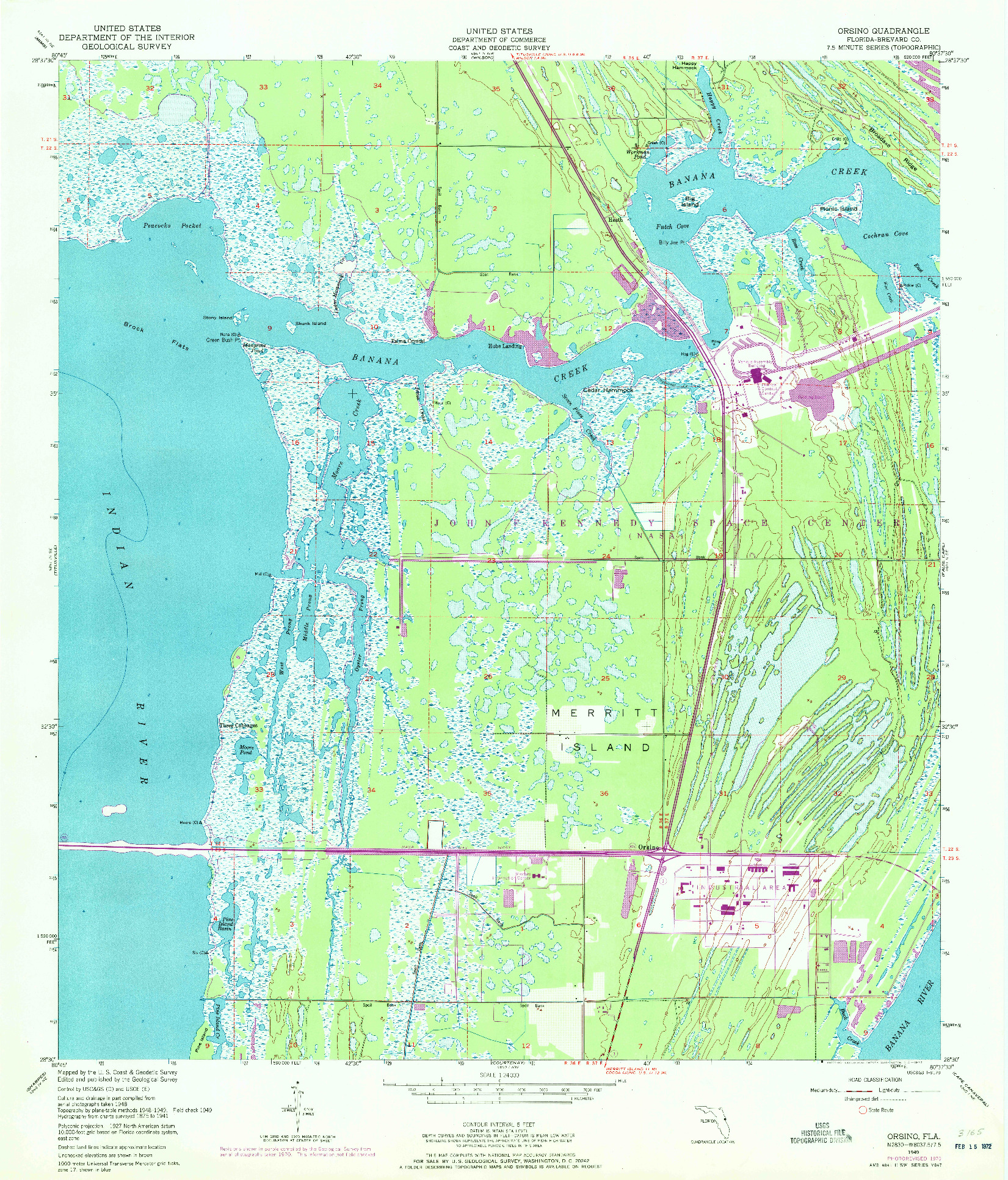 USGS 1:24000-SCALE QUADRANGLE FOR ORSINO, FL 1949