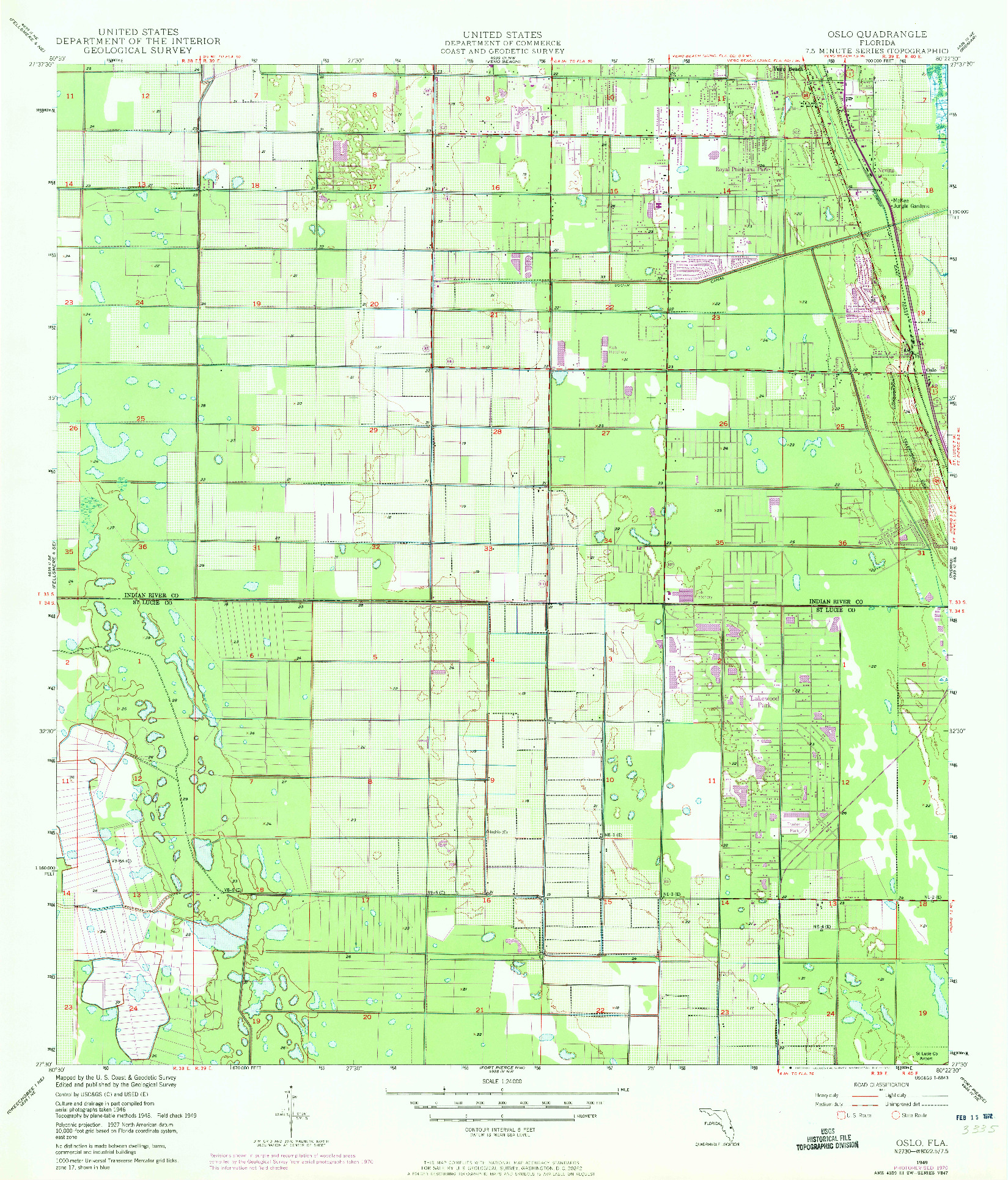 USGS 1:24000-SCALE QUADRANGLE FOR OSLO, FL 1949