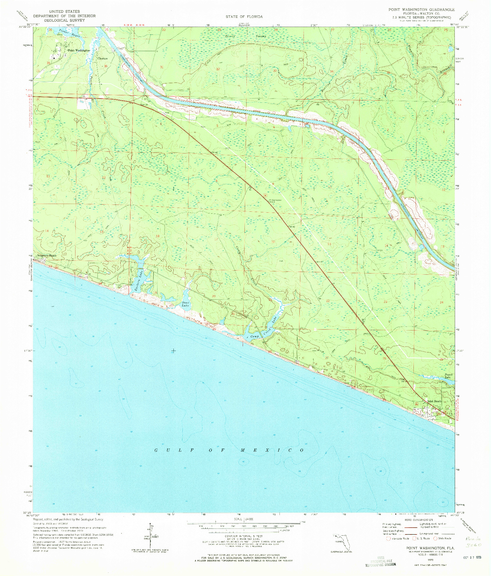 USGS 1:24000-SCALE QUADRANGLE FOR POINT WASHINGTON, FL 1970
