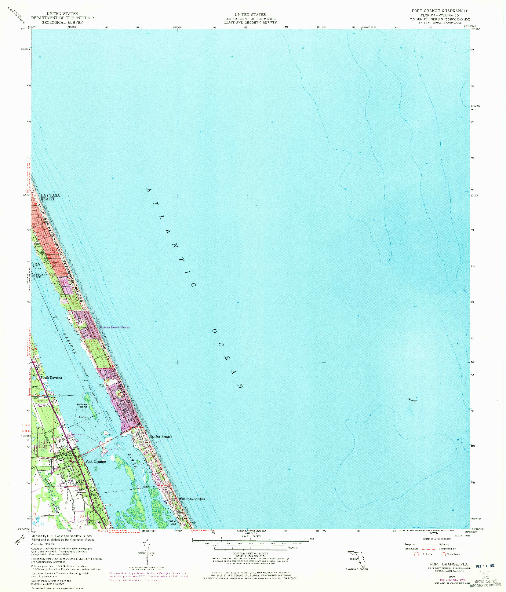 USGS 1:24000-SCALE QUADRANGLE FOR PORT ORANGE, FL 1956