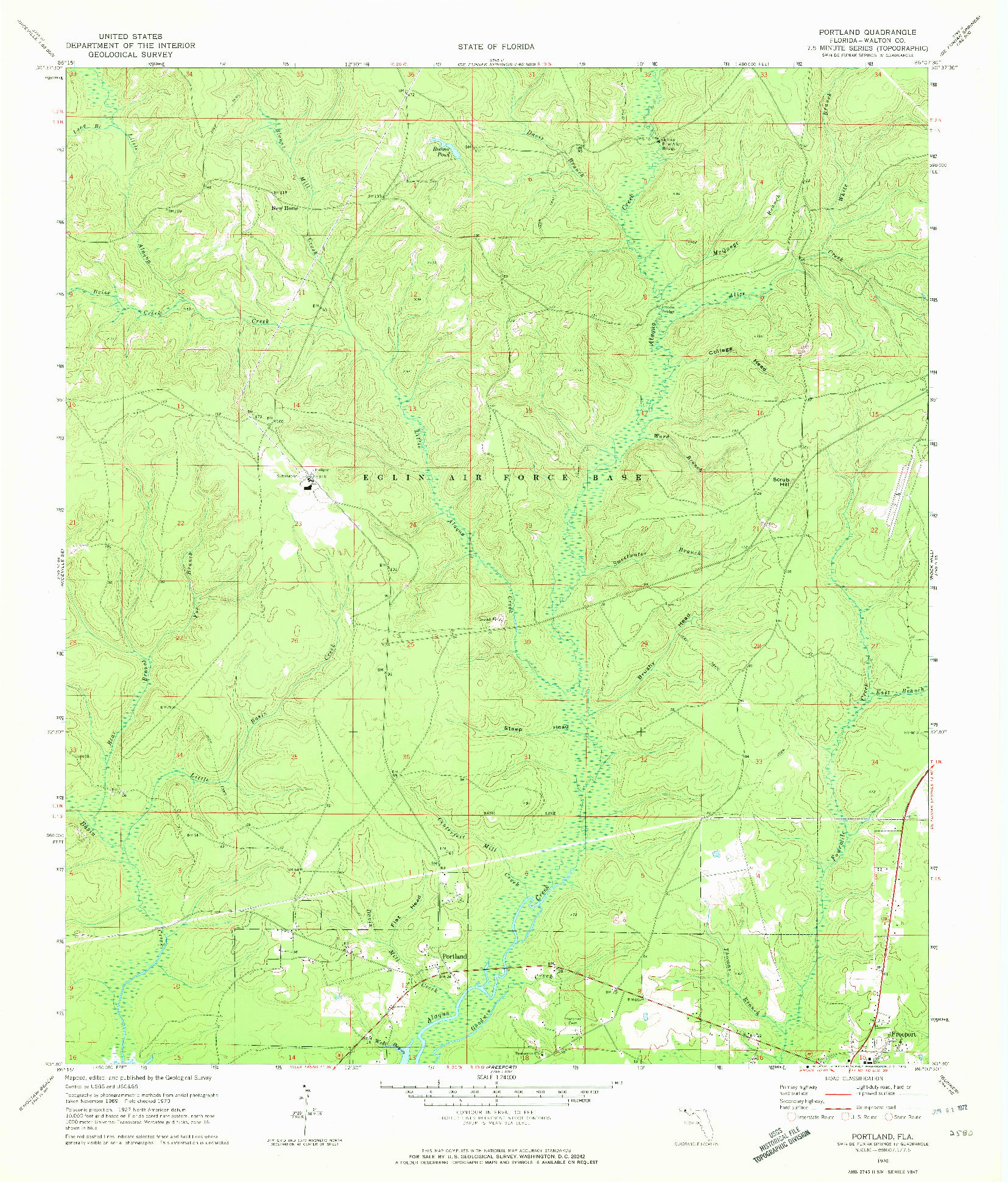 USGS 1:24000-SCALE QUADRANGLE FOR PORTLAND, FL 1970