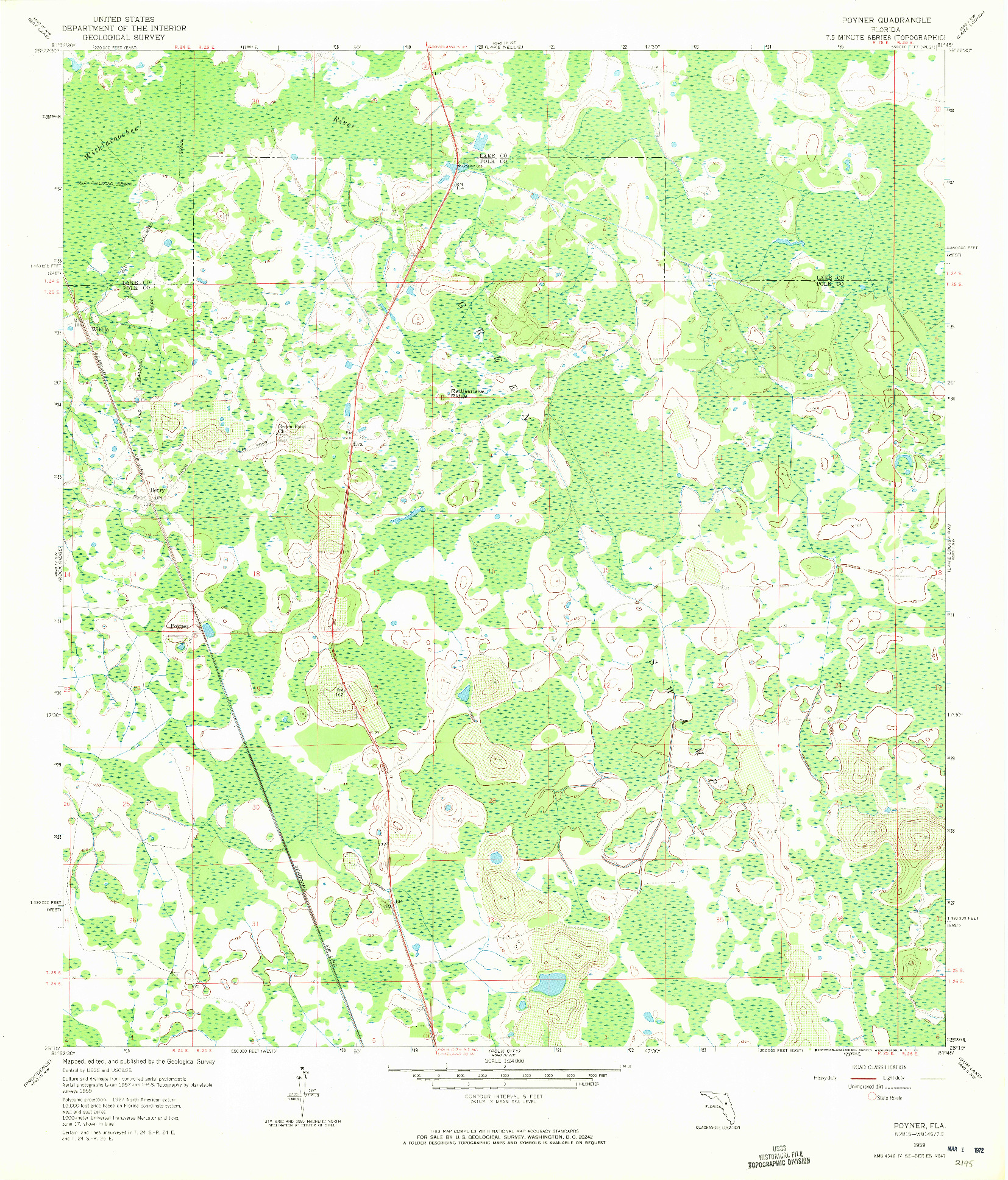 USGS 1:24000-SCALE QUADRANGLE FOR POYNER, FL 1959