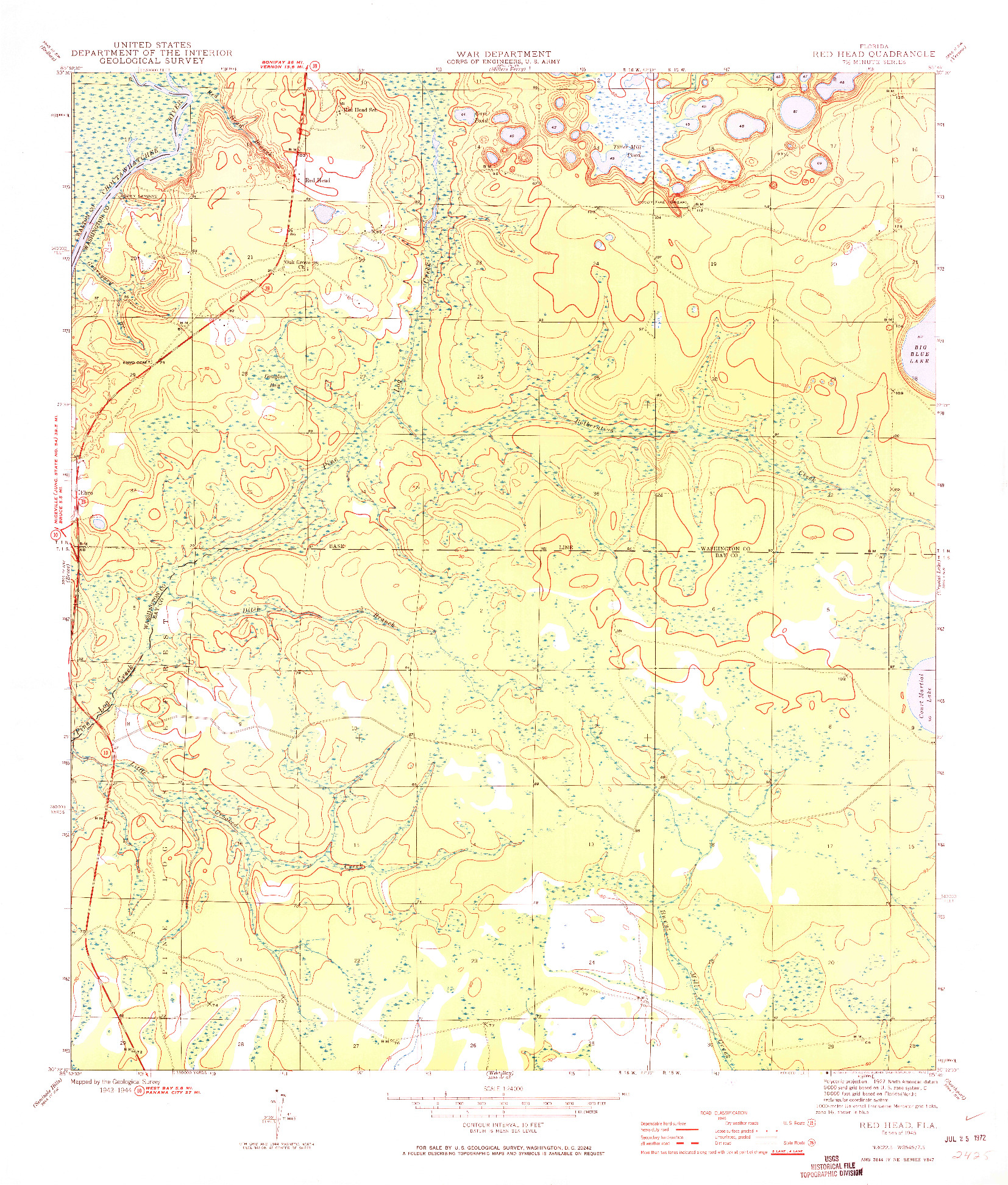 USGS 1:24000-SCALE QUADRANGLE FOR RED HEAD, FL 1945