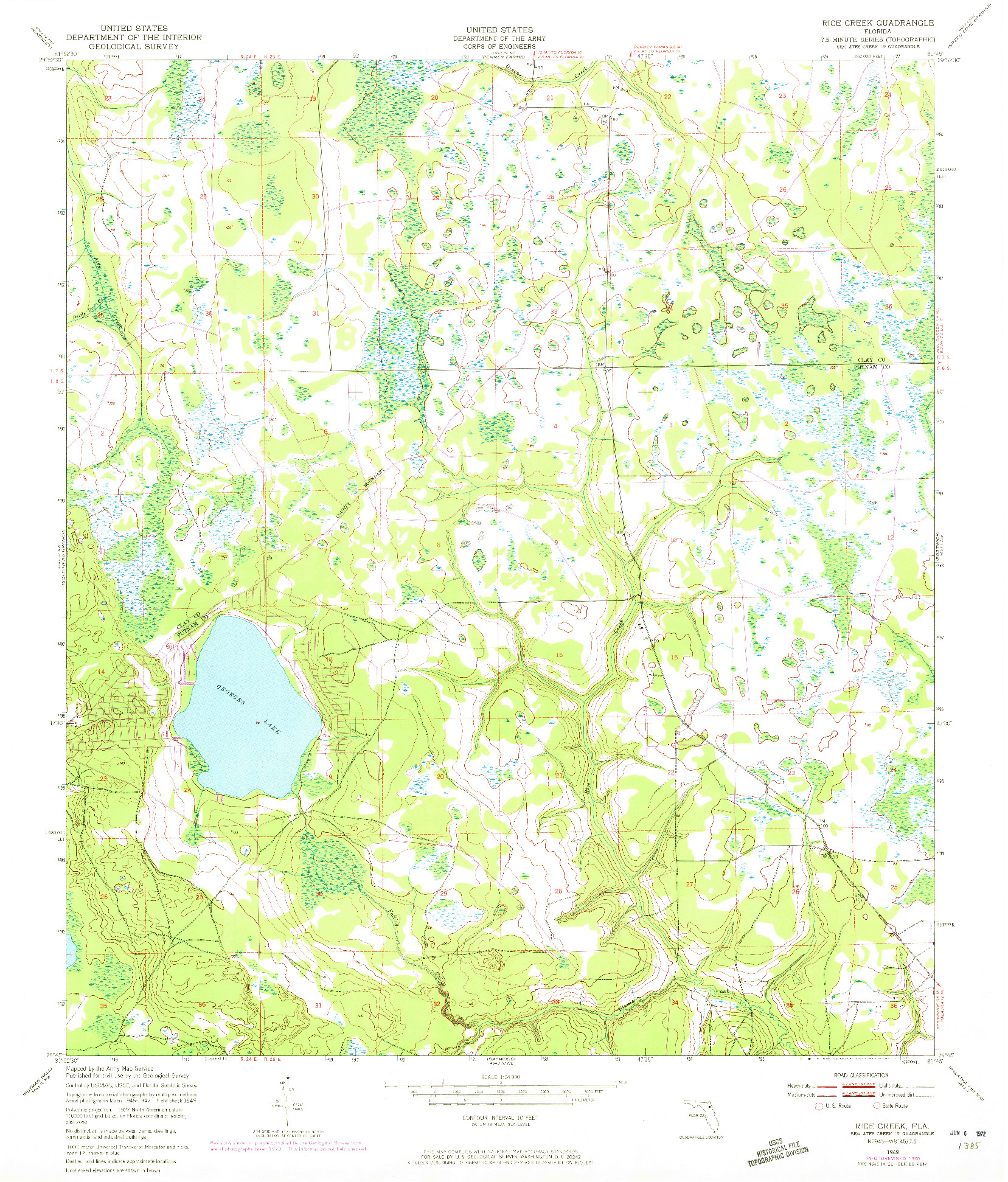 USGS 1:24000-SCALE QUADRANGLE FOR RICE CREEK, FL 1949