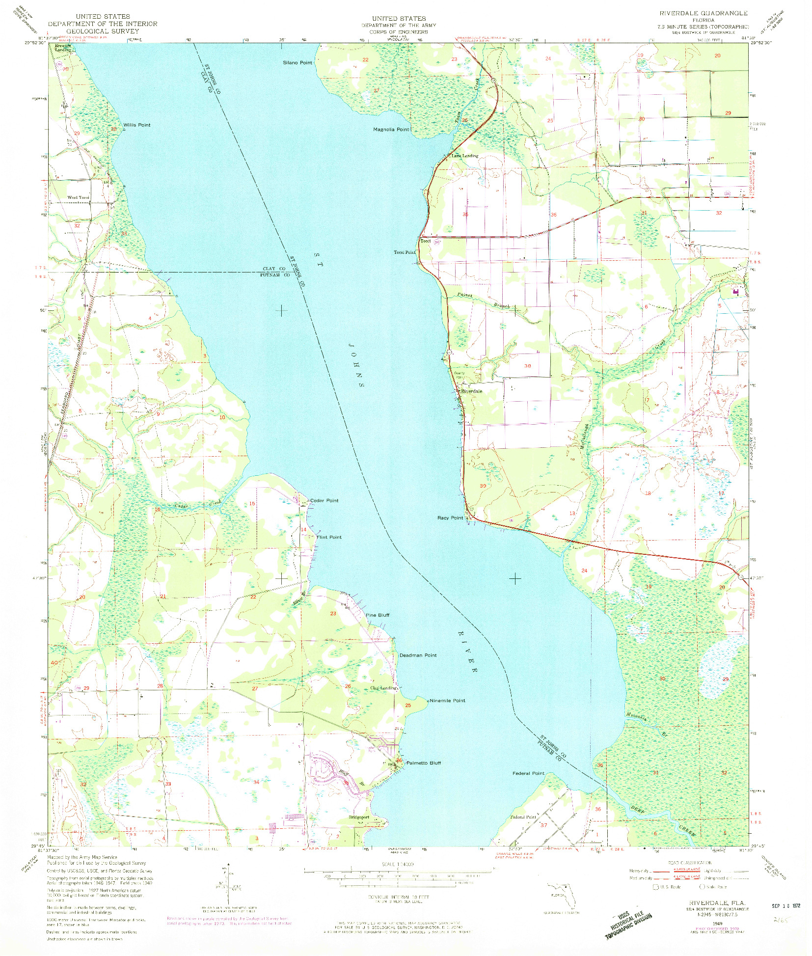 USGS 1:24000-SCALE QUADRANGLE FOR RIVERDALE, FL 1949