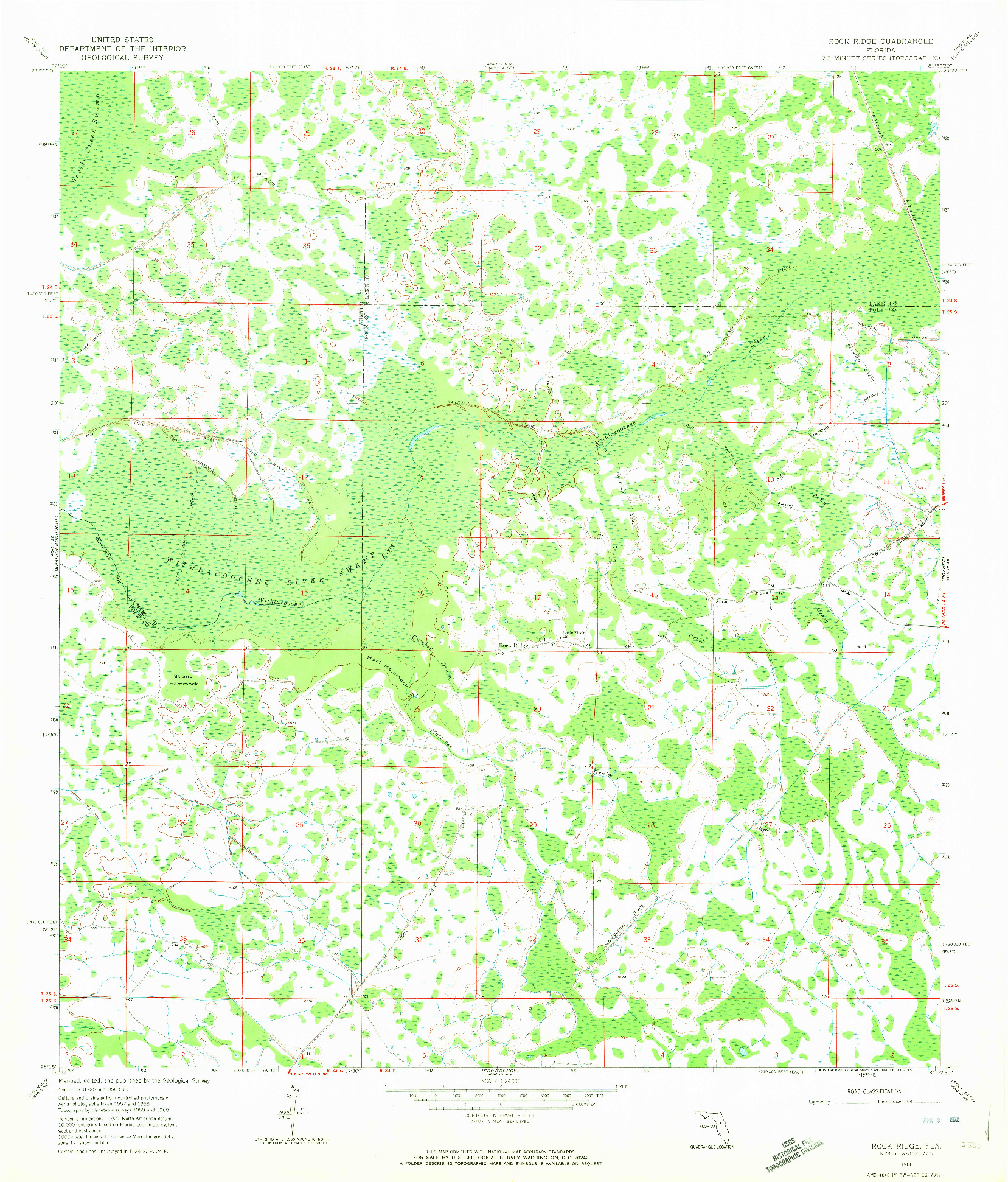 USGS 1:24000-SCALE QUADRANGLE FOR ROCK RIDGE, FL 1960