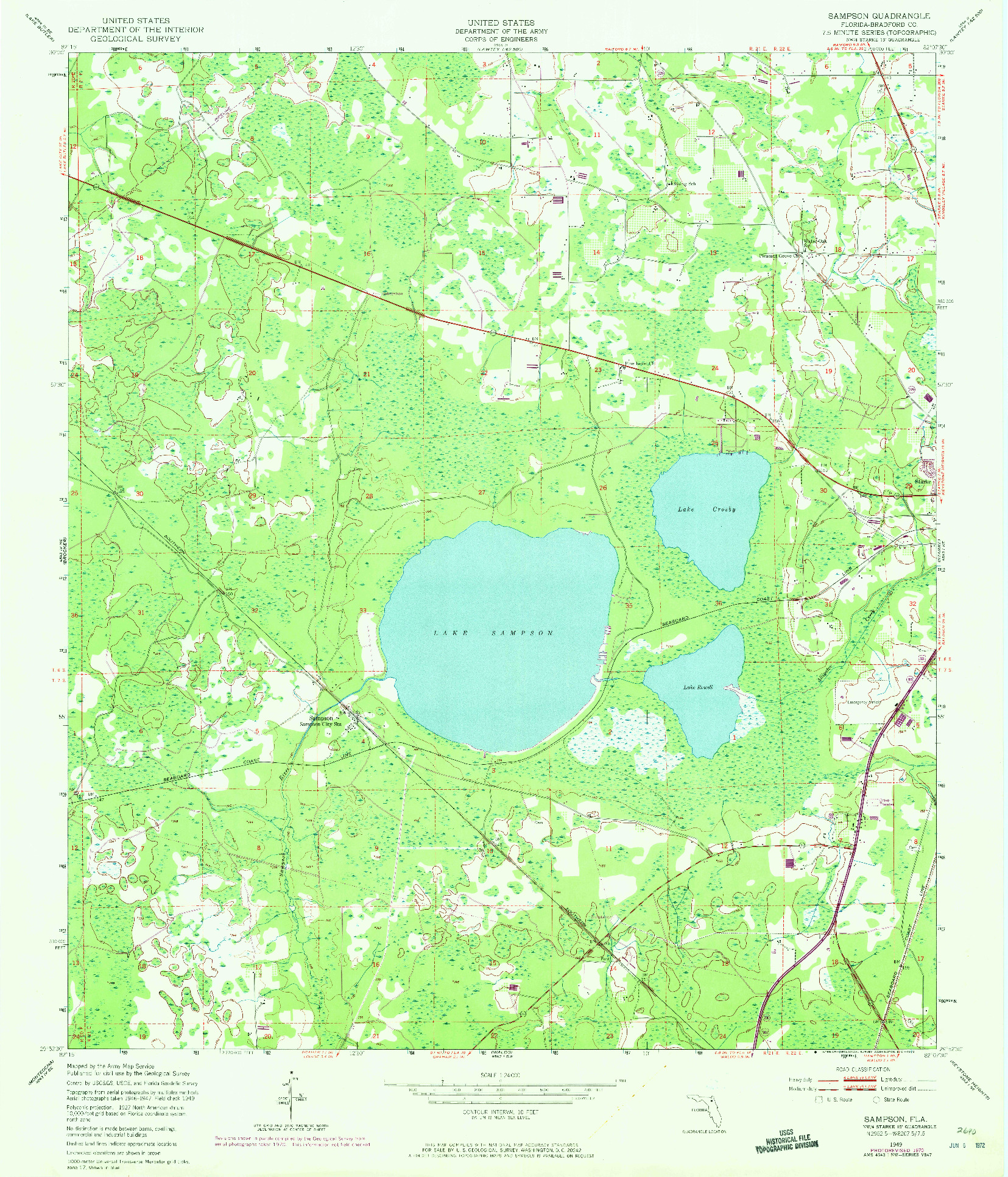 USGS 1:24000-SCALE QUADRANGLE FOR SAMPSON, FL 1949