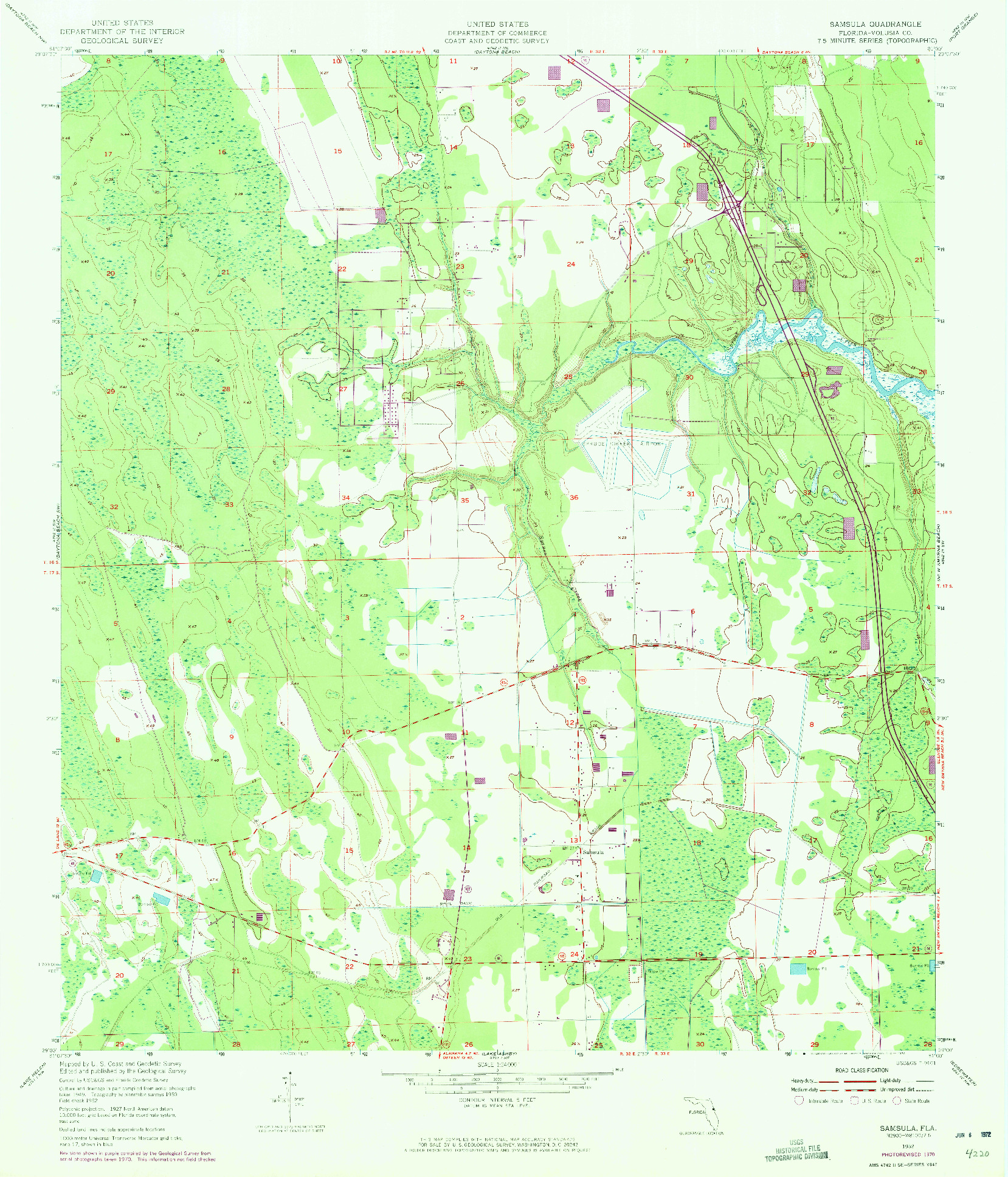 USGS 1:24000-SCALE QUADRANGLE FOR SAMSULA, FL 1952