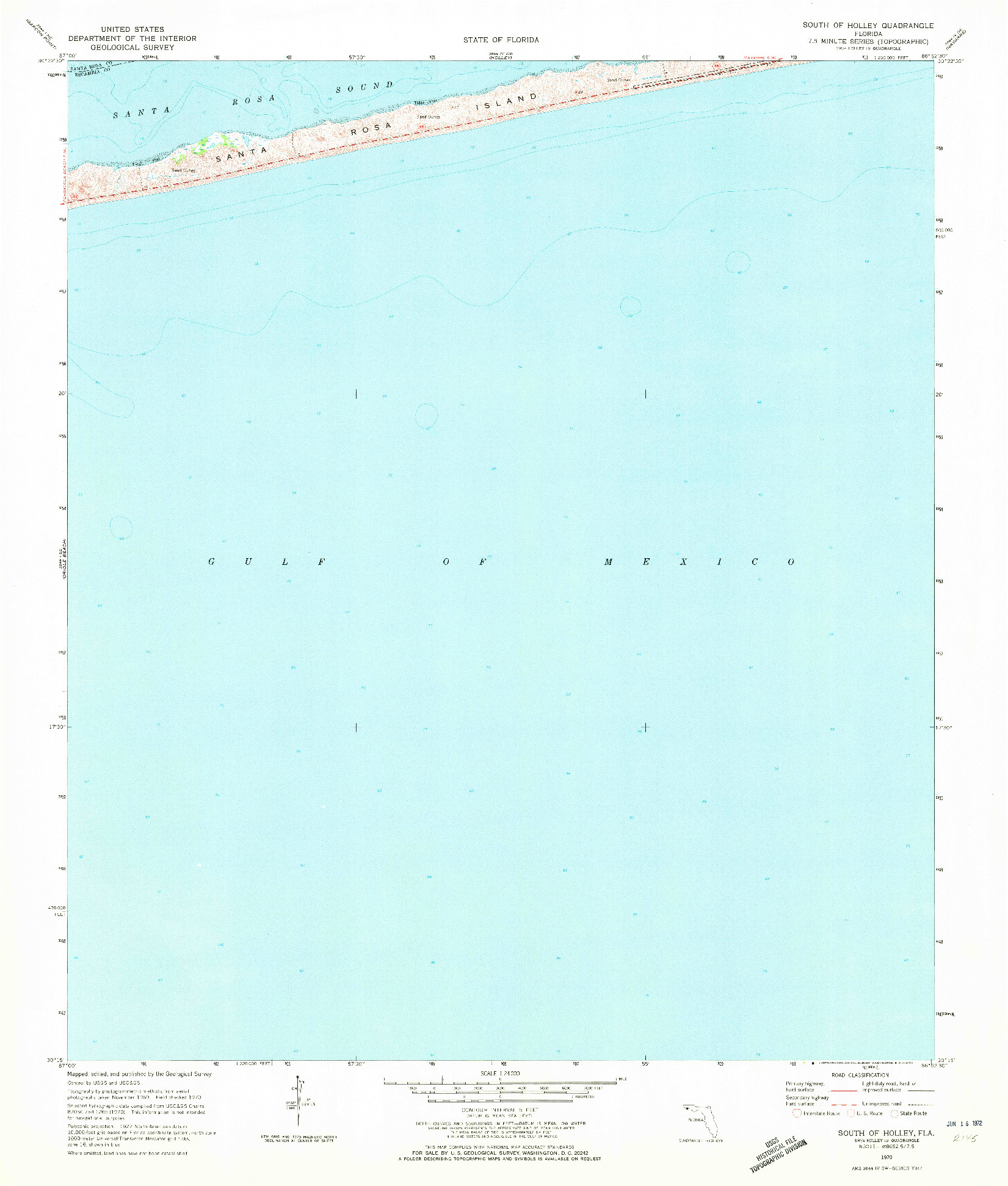 USGS 1:24000-SCALE QUADRANGLE FOR SOUTH OF HOLLEY, FL 1970