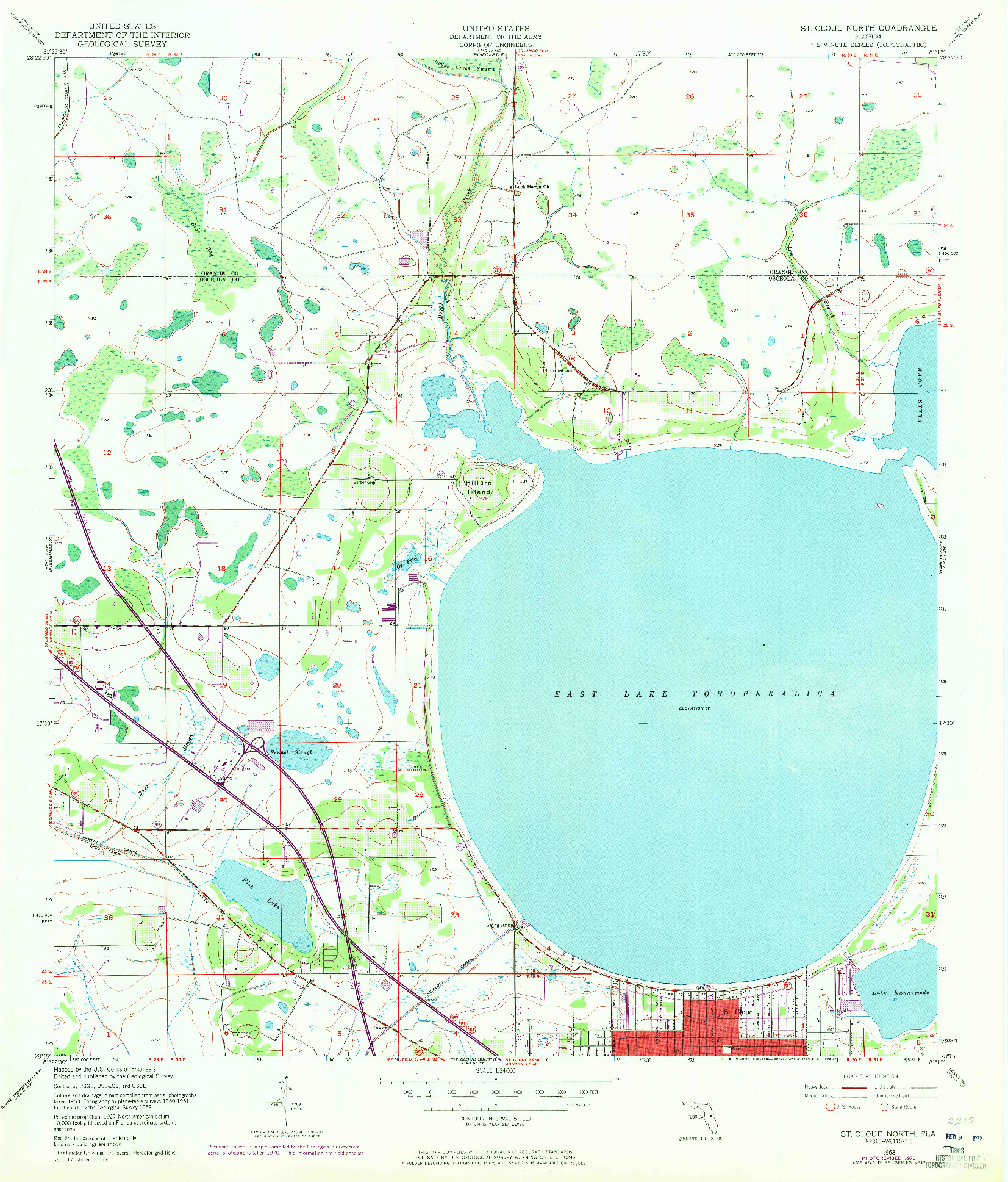 USGS 1:24000-SCALE QUADRANGLE FOR ST CLOUD NORTH, FL 1953