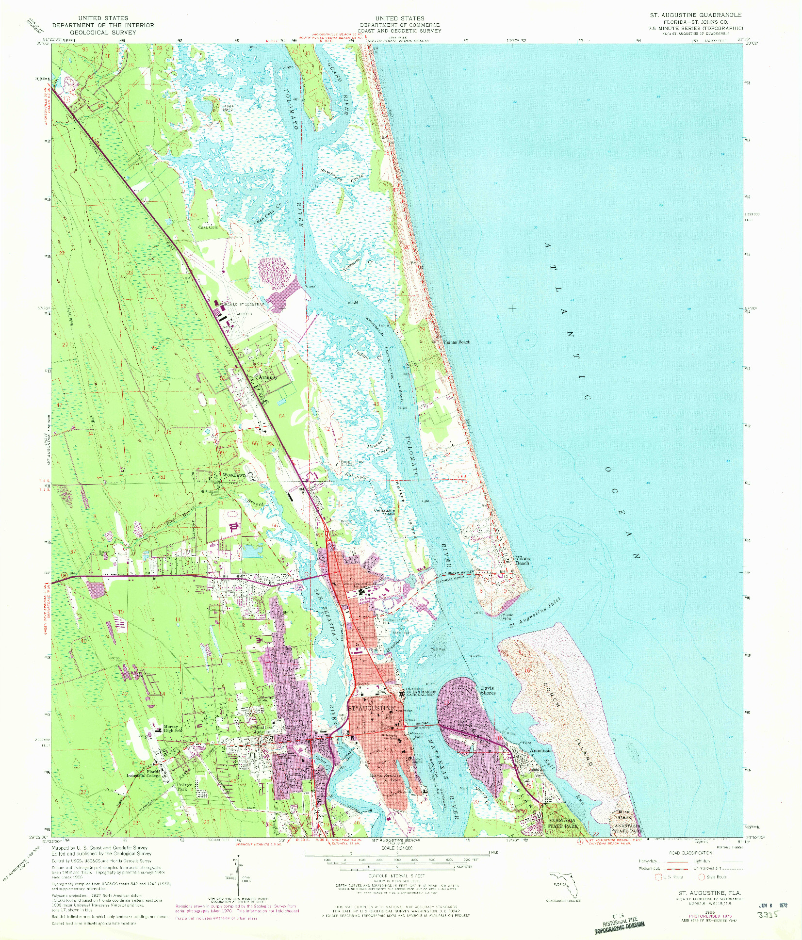 USGS 1:24000-SCALE QUADRANGLE FOR ST. AUGUSTINE, FL 1956