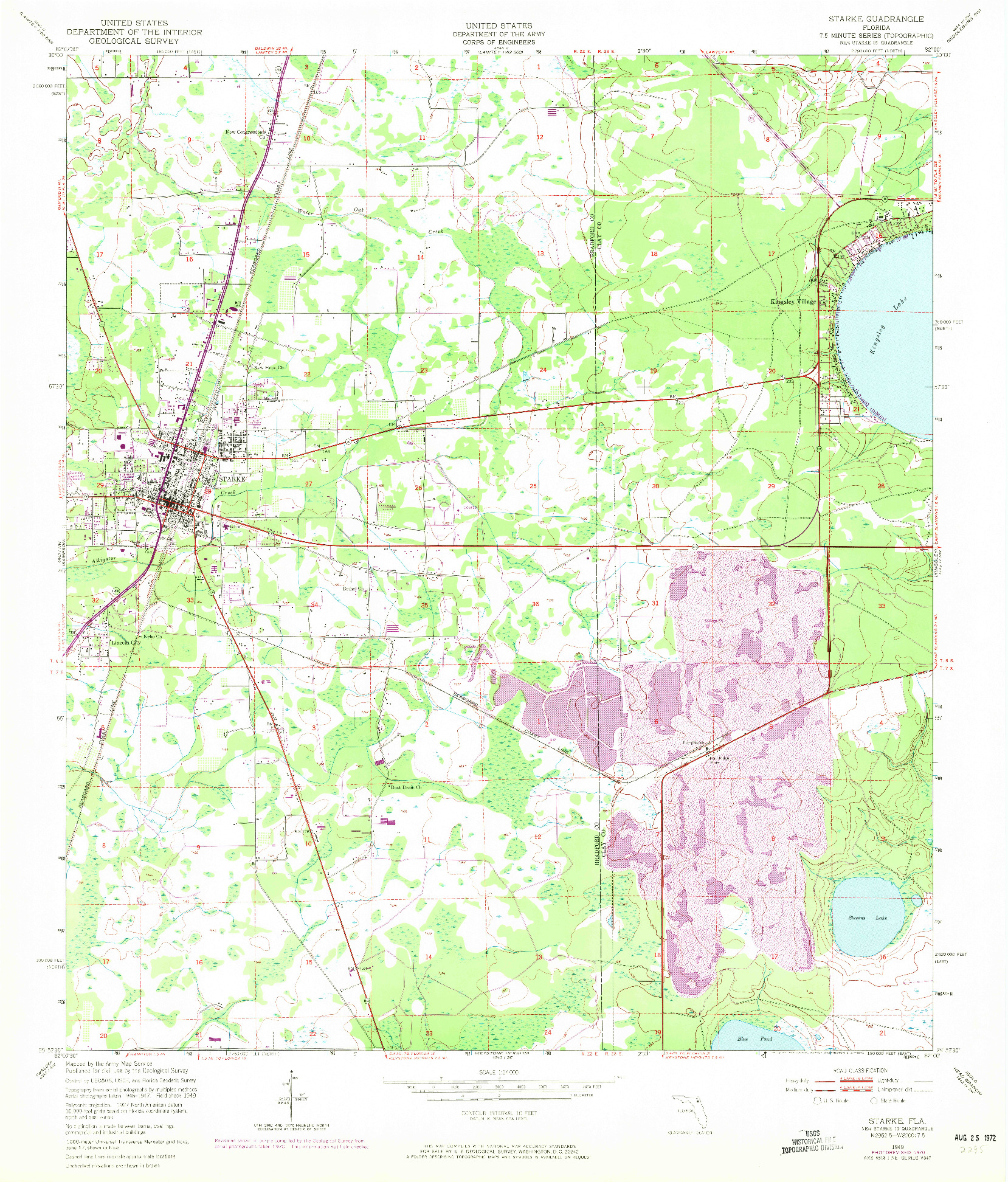 USGS 1:24000-SCALE QUADRANGLE FOR STARKE, FL 1949