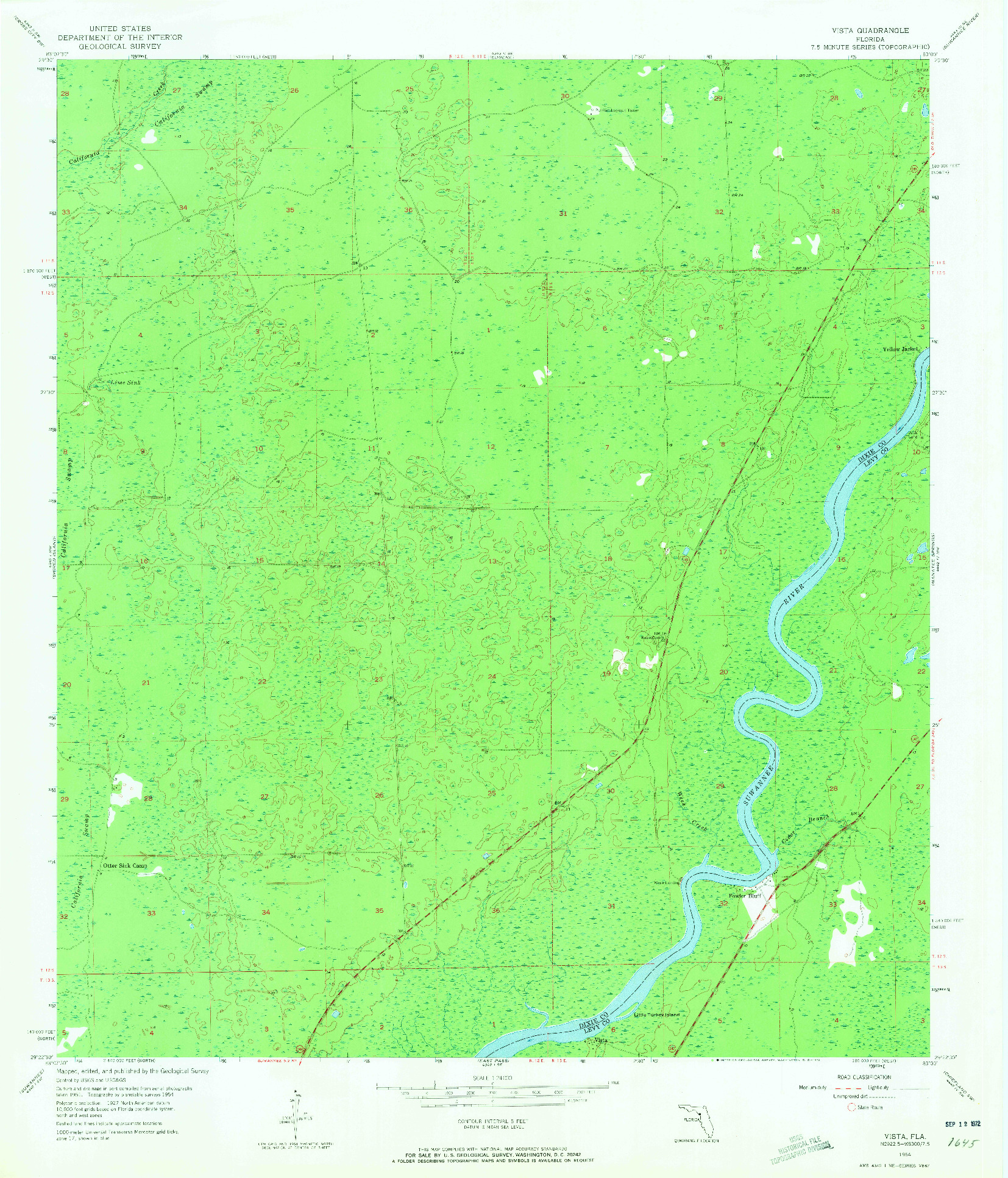 USGS 1:24000-SCALE QUADRANGLE FOR VISTA, FL 1954