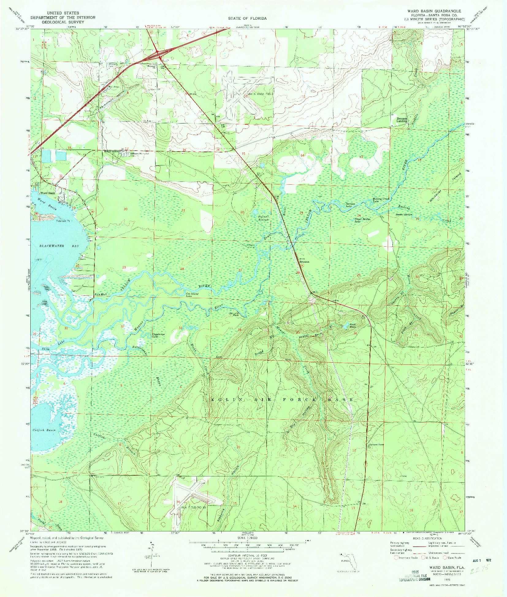 USGS 1:24000-SCALE QUADRANGLE FOR WARD BASIN, FL 1970