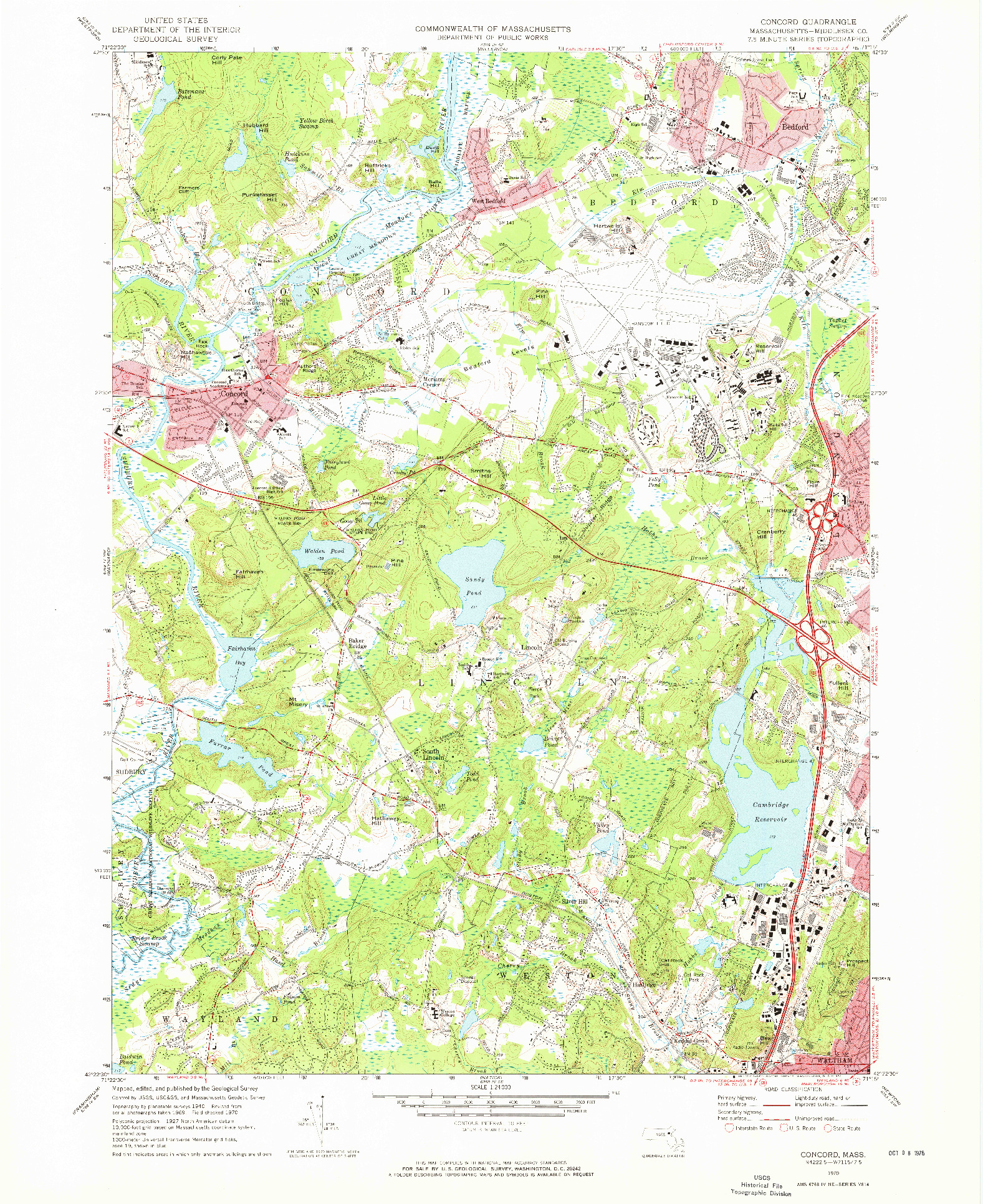 USGS 1:24000-SCALE QUADRANGLE FOR CONCORD, MA 1970