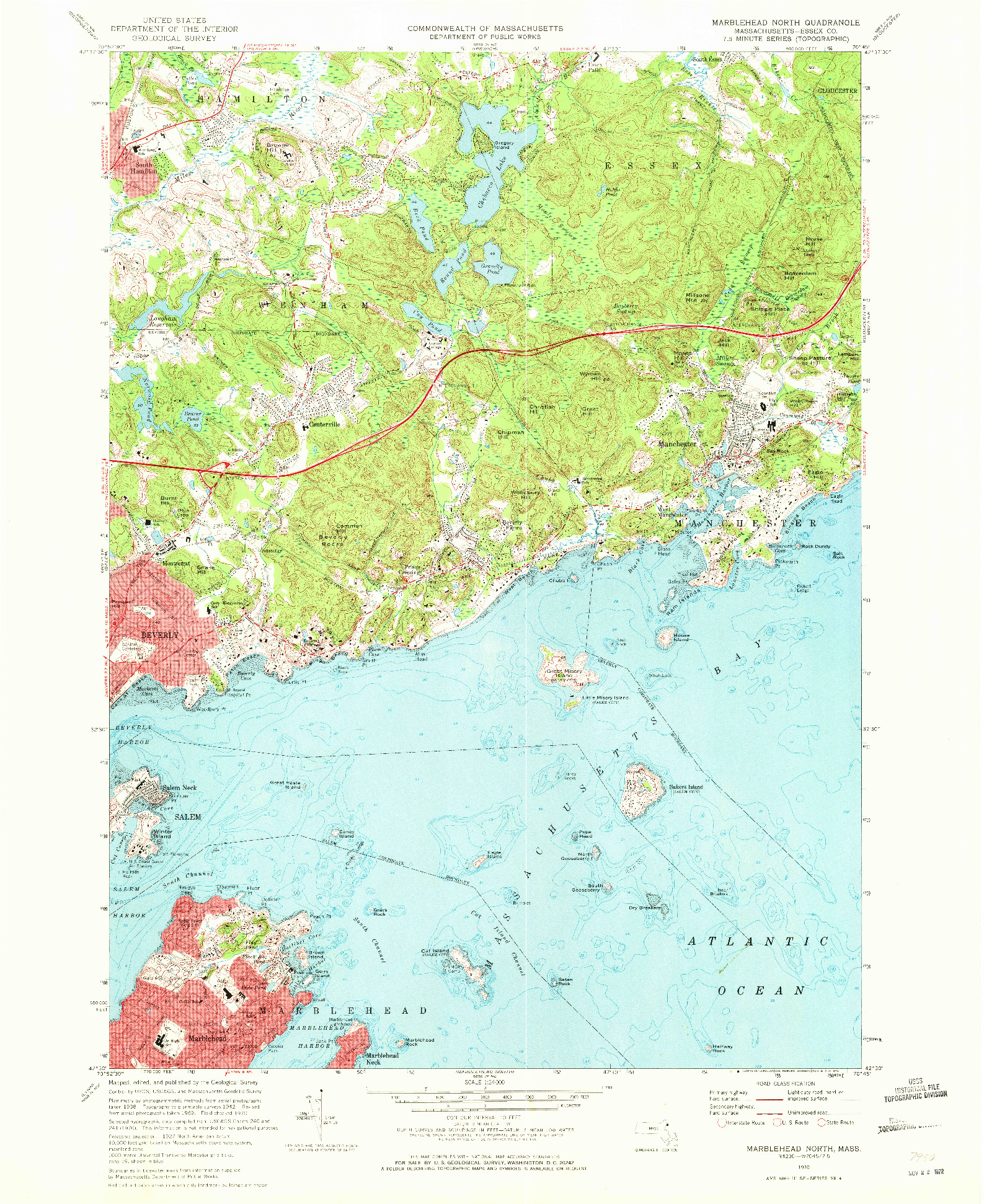 USGS 1:24000-SCALE QUADRANGLE FOR MARBLEHEAD NORTH, MA 1970