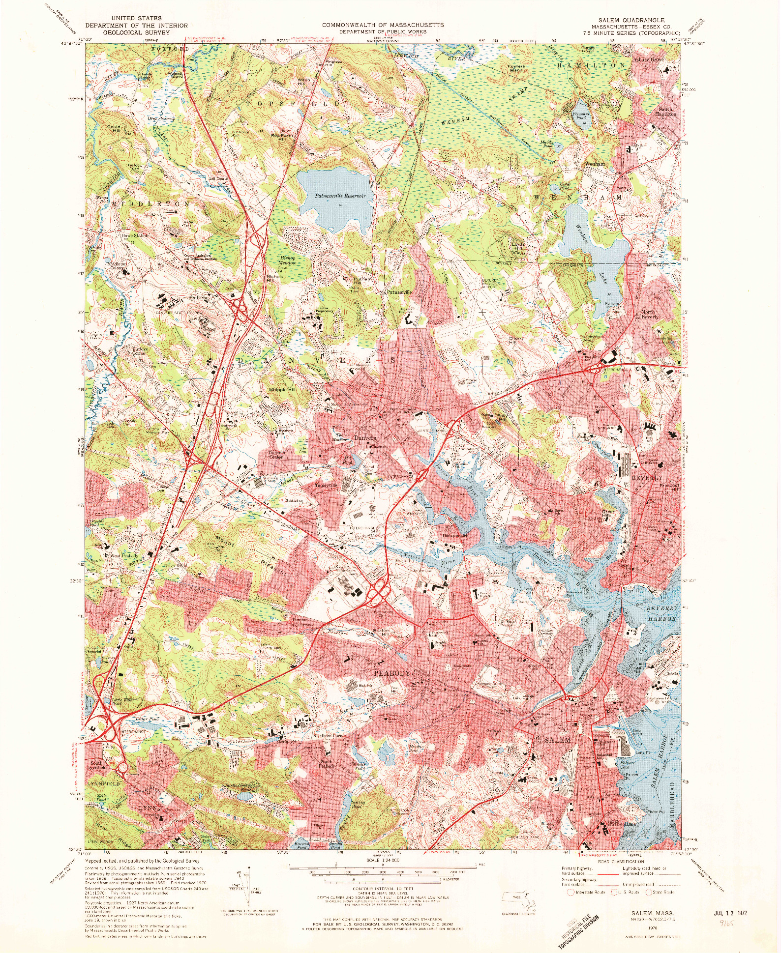 USGS 1:24000-SCALE QUADRANGLE FOR SALEM, MA 1970