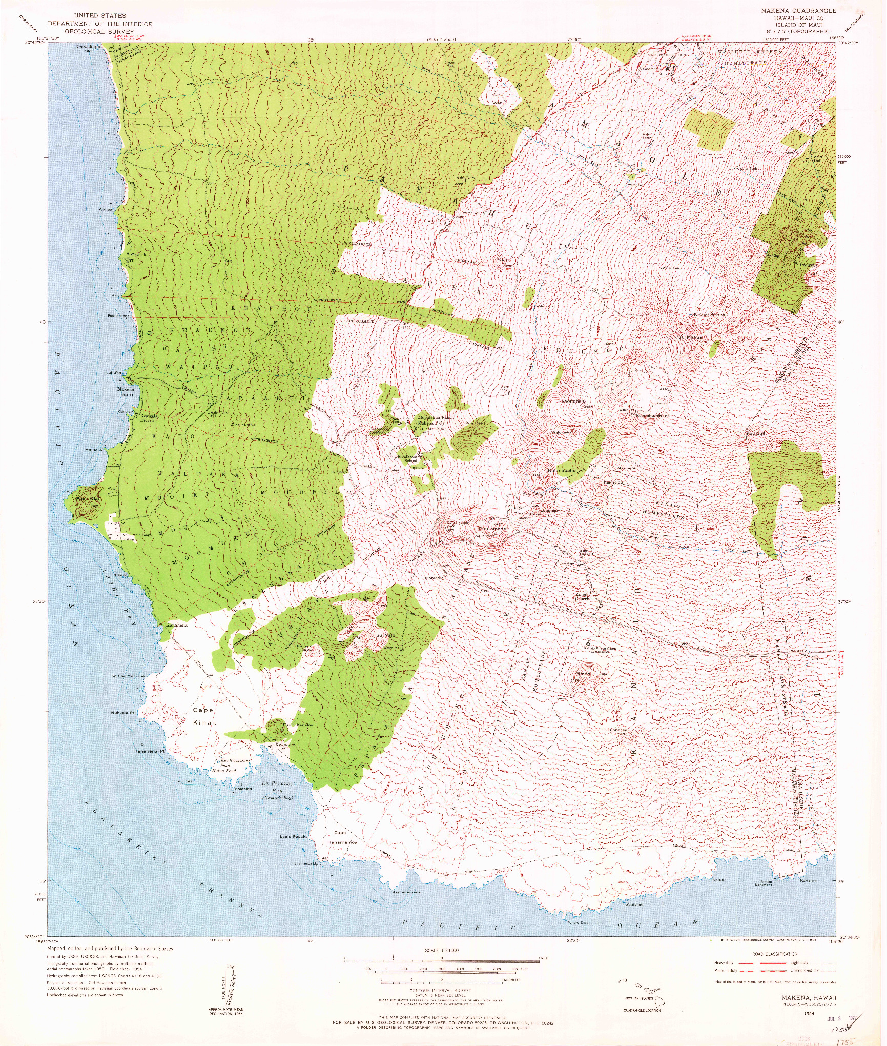 USGS 1:24000-SCALE QUADRANGLE FOR MAKENA, HI 1954