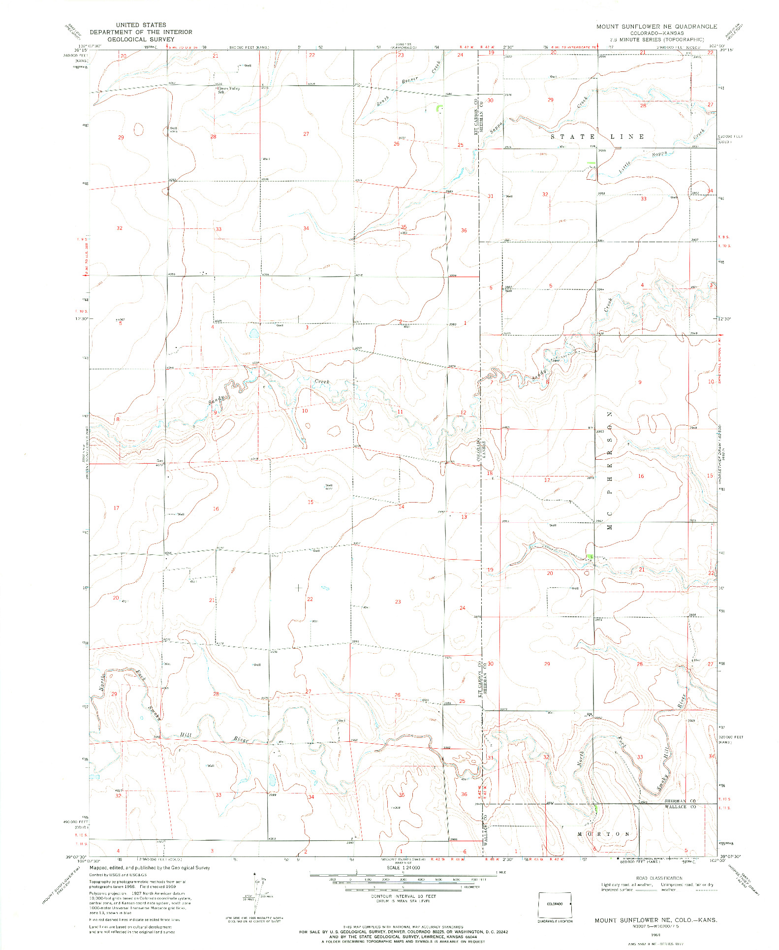 USGS 1:24000-SCALE QUADRANGLE FOR MOUNT SUNFLOWER NE, CO 1969