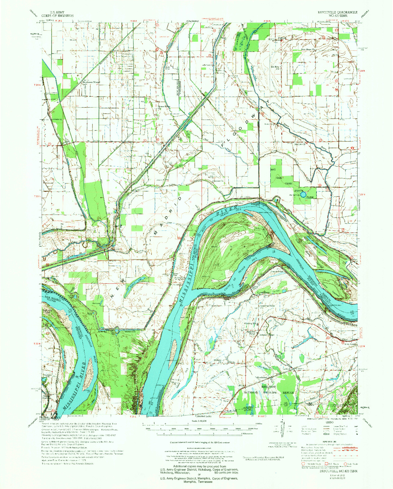 USGS 1:62500-SCALE QUADRANGLE FOR BAYOUVILLE, MO 1972