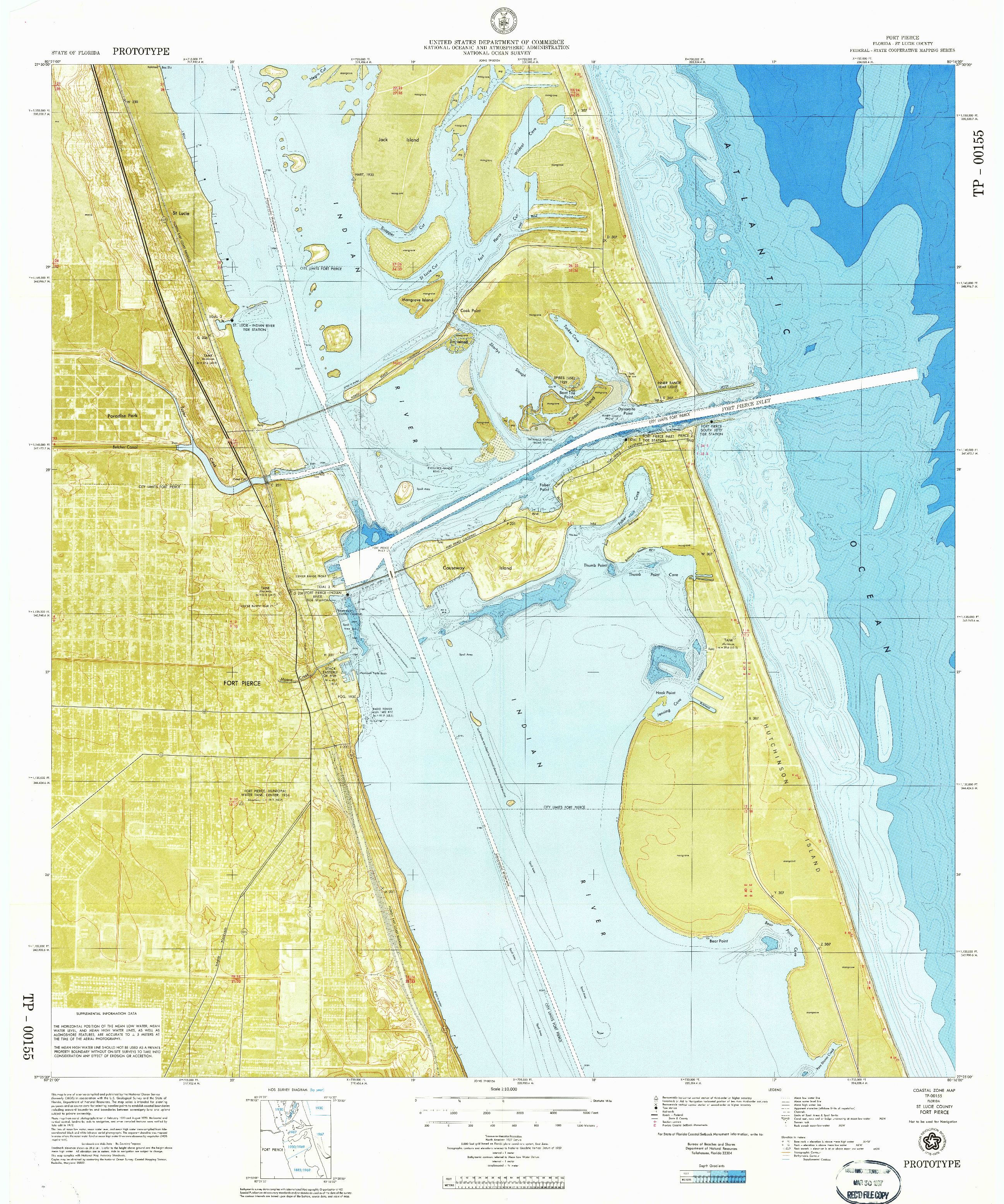 USGS 1:10000-SCALE QUADRANGLE FOR FORT PIERCE, FL 1972