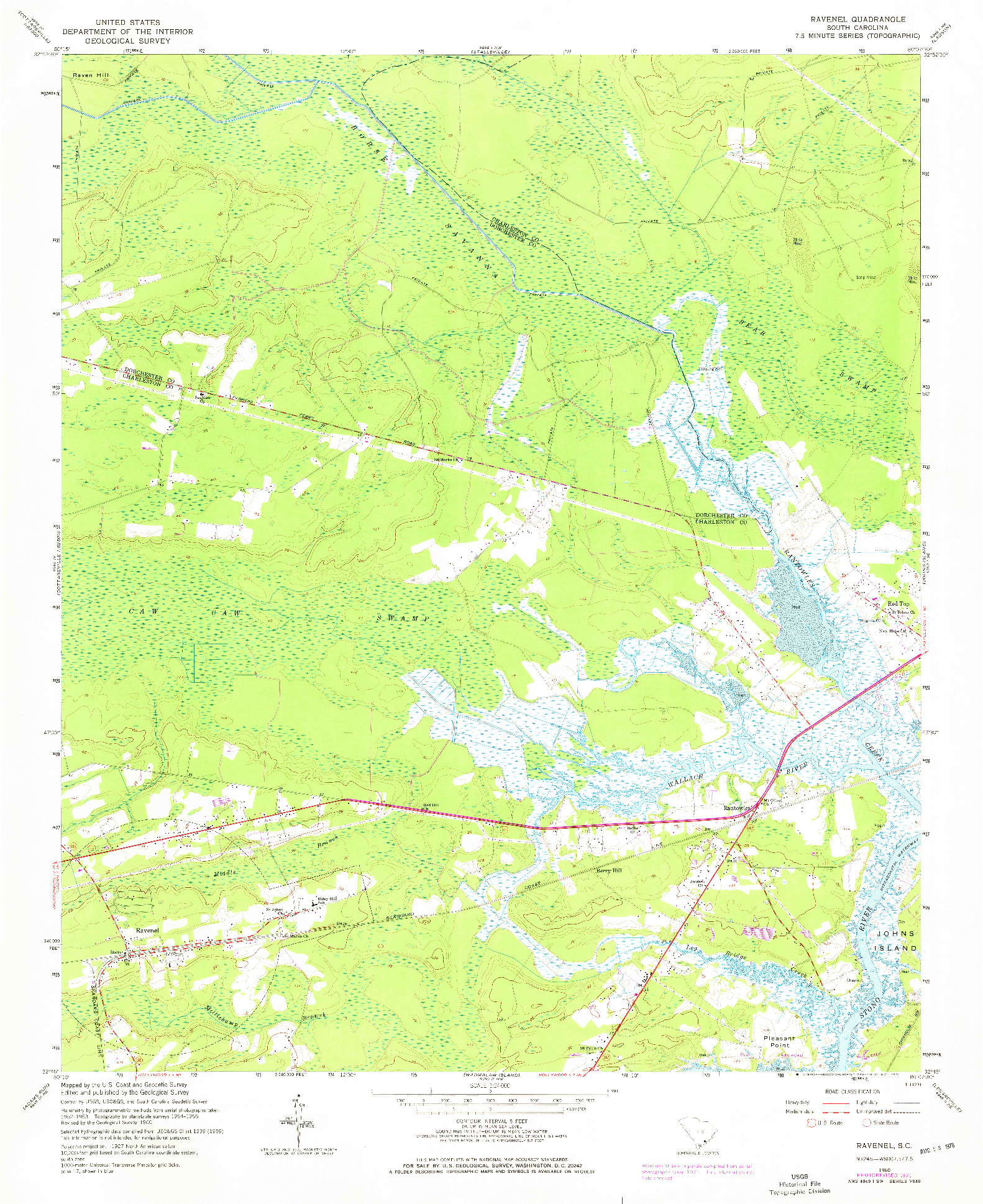 USGS 1:24000-SCALE QUADRANGLE FOR RAVENEL, SC 1960