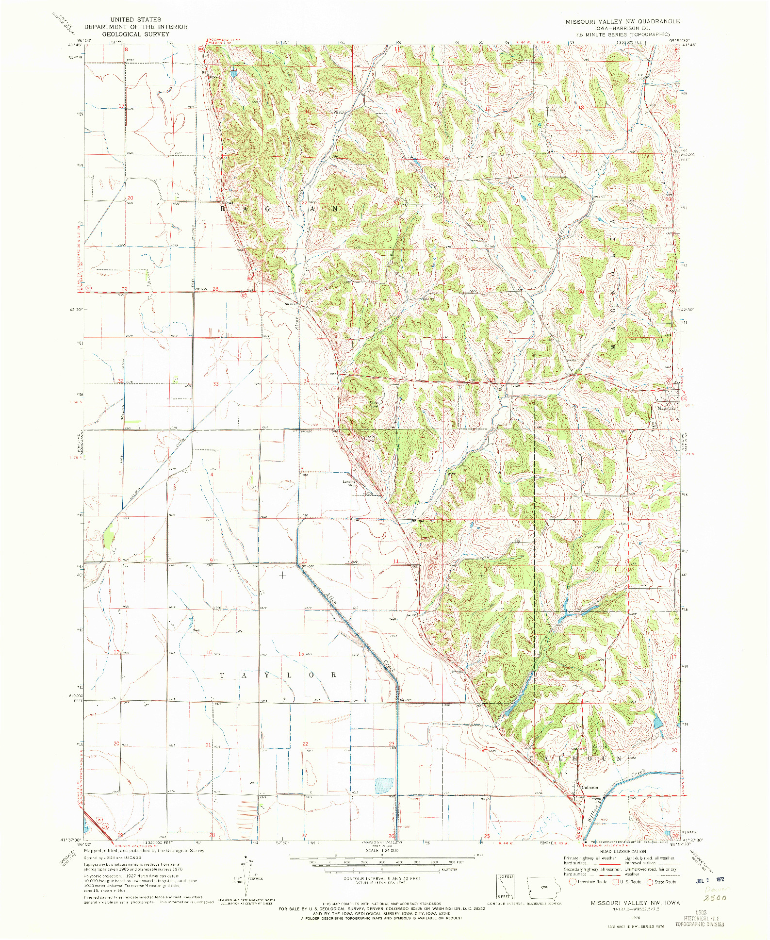 USGS 1:24000-SCALE QUADRANGLE FOR MISSOURI VALLEY NW, IA 1970
