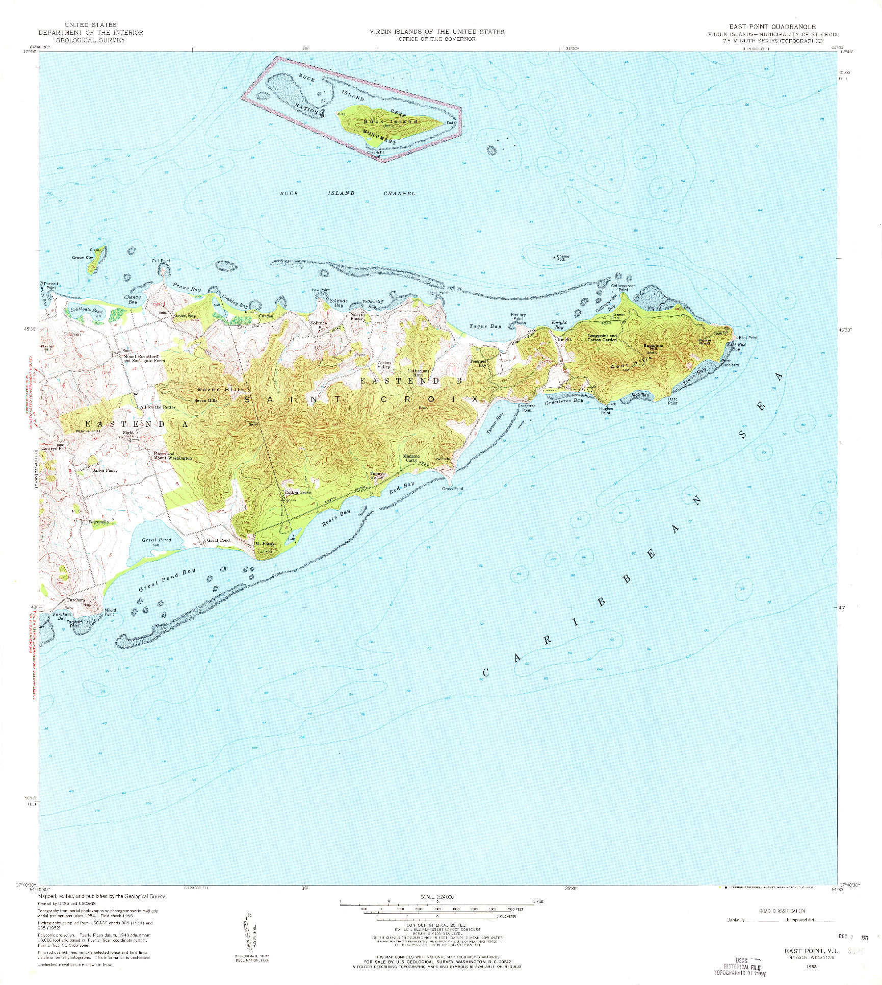 USGS 1:24000-SCALE QUADRANGLE FOR EAST POINT, VI 1958