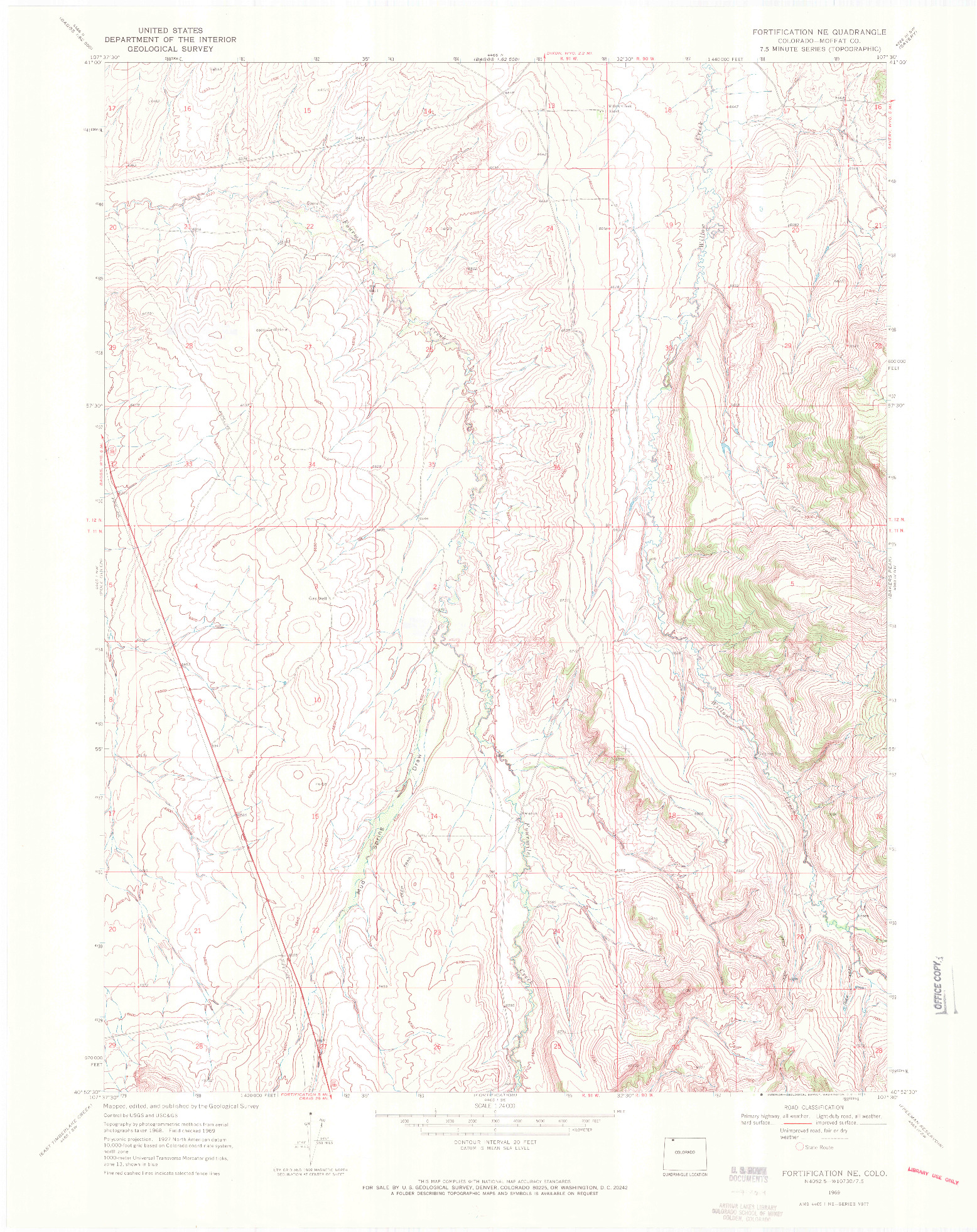 USGS 1:24000-SCALE QUADRANGLE FOR FORTIFICATION NE, CO 1969
