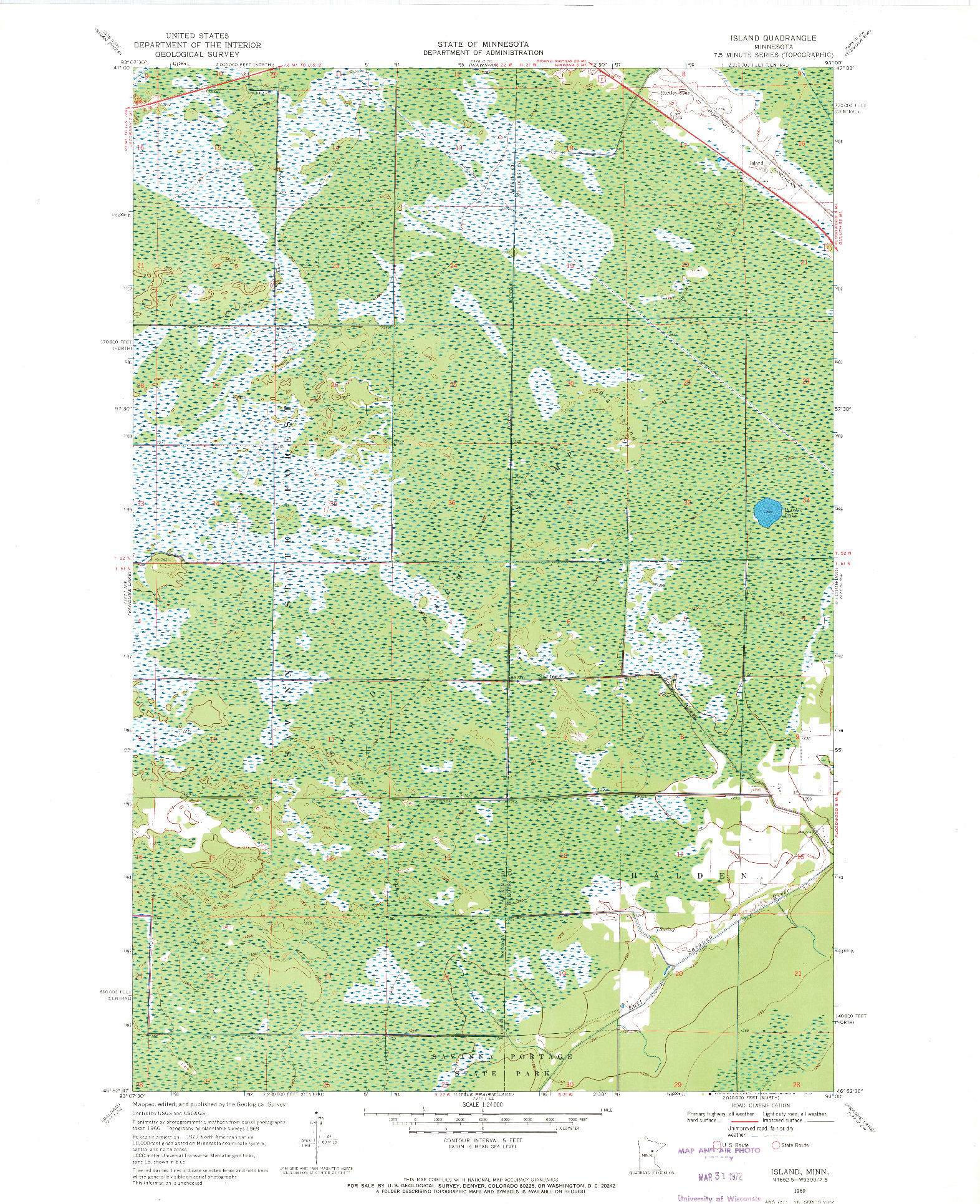 USGS 1:24000-SCALE QUADRANGLE FOR ISLAND, MN 1969