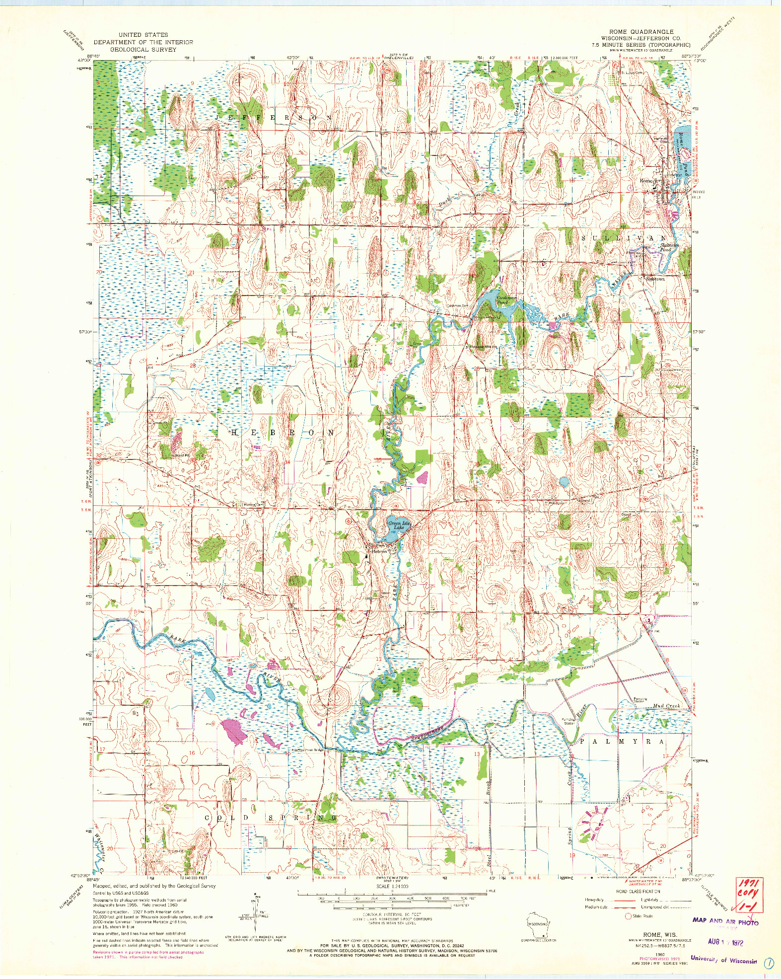 USGS 1:24000-SCALE QUADRANGLE FOR ROME, WI 1960