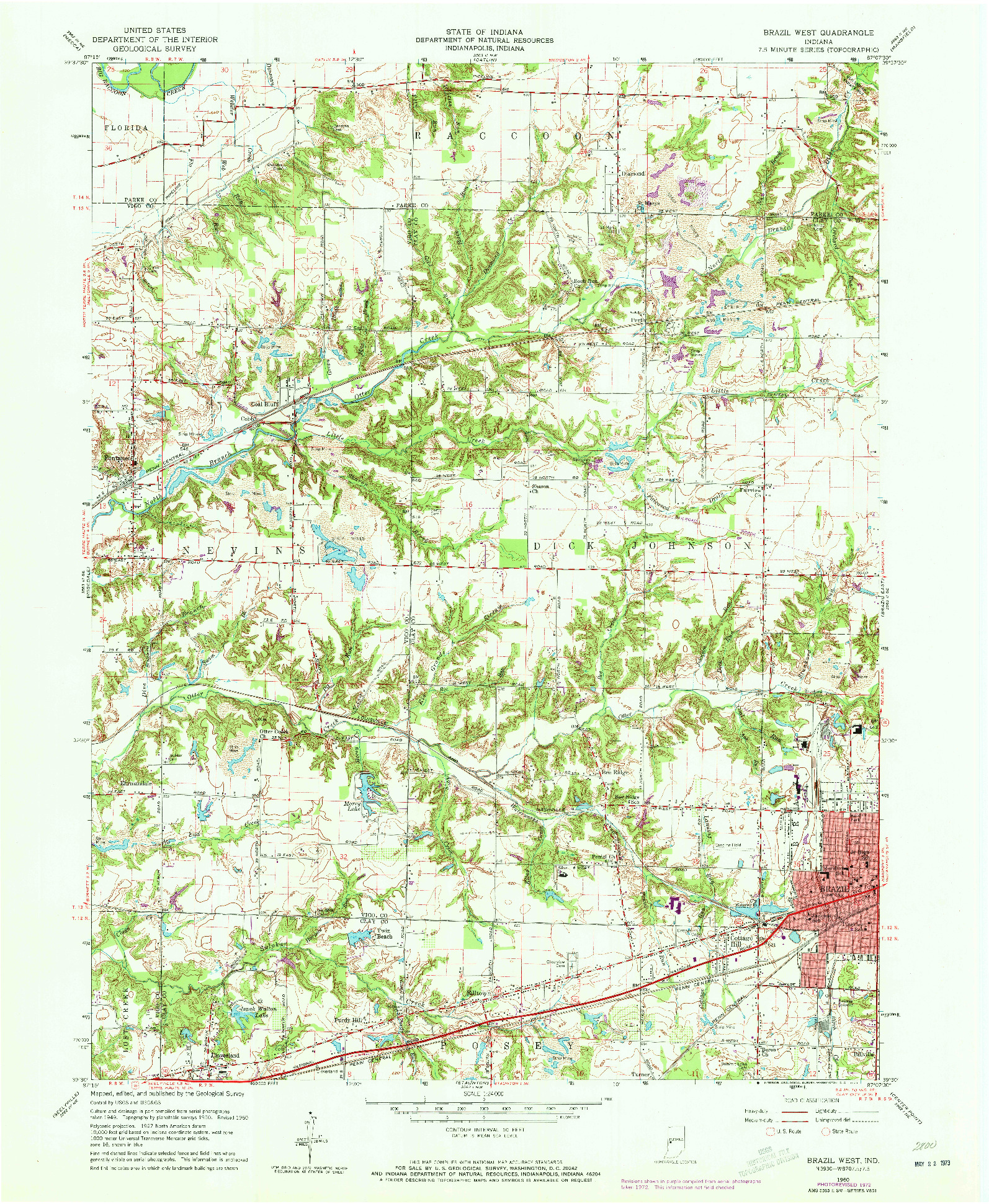 USGS 1:24000-SCALE QUADRANGLE FOR BRAZIL WEST, IN 1960