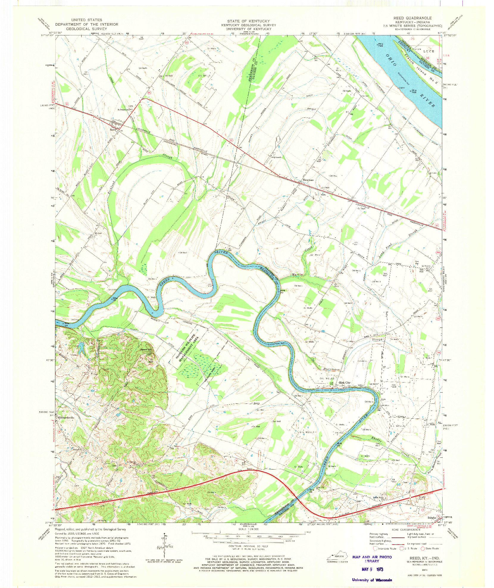 USGS 1:24000-SCALE QUADRANGLE FOR REED, KY 1971