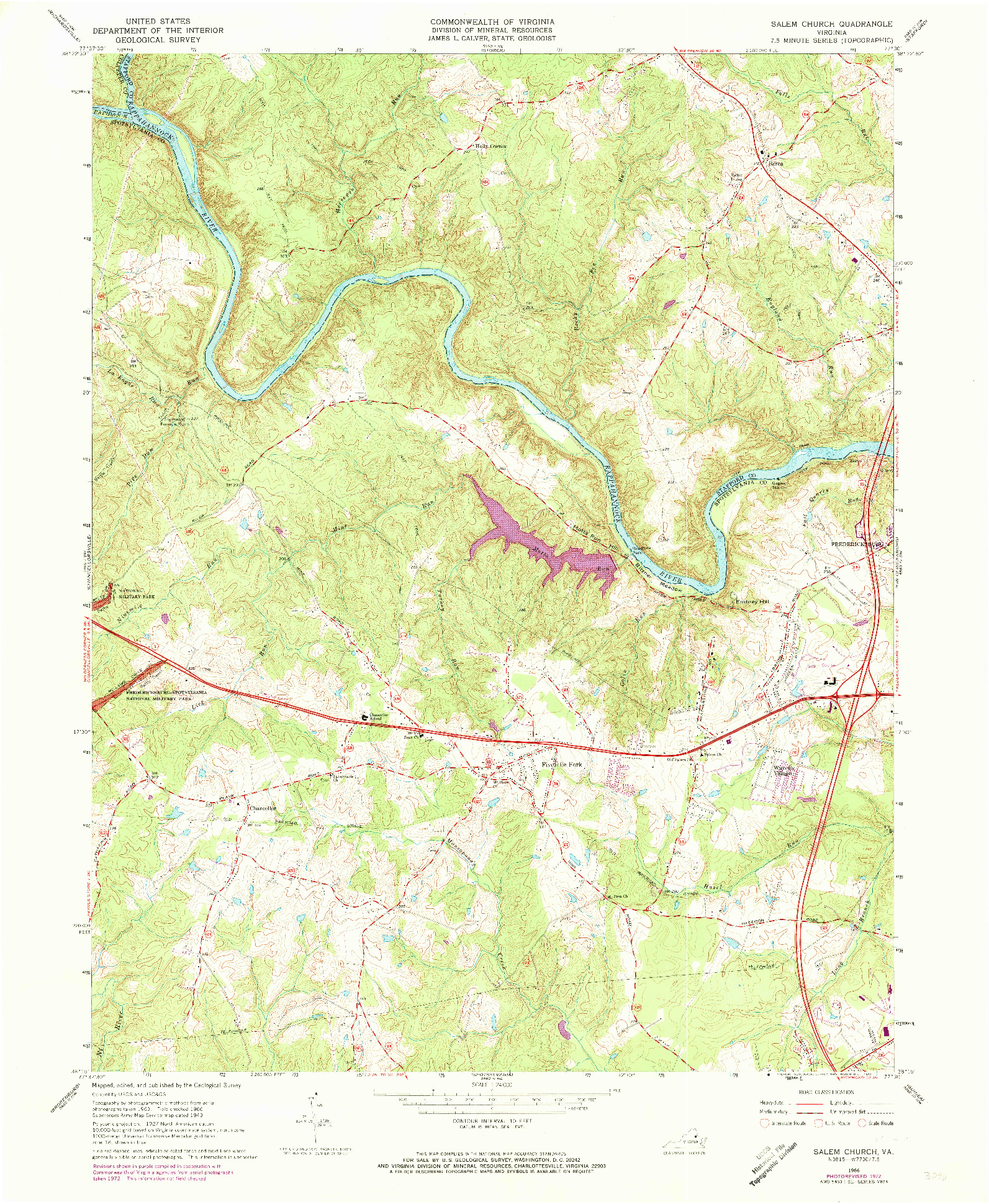 USGS 1:24000-SCALE QUADRANGLE FOR SALEM CHURCH, VA 1966