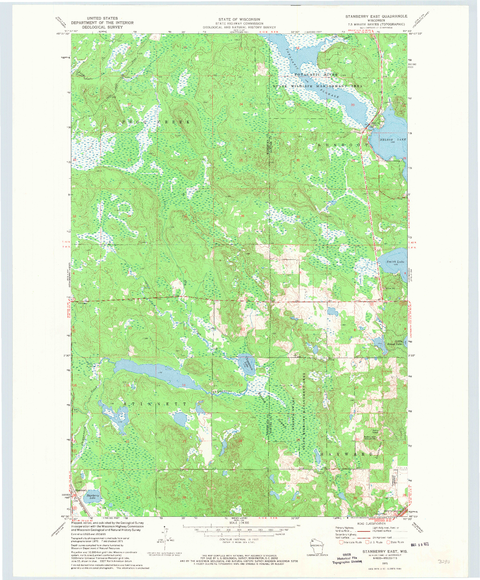 USGS 1:24000-SCALE QUADRANGLE FOR STANBERRY EAST, WI 1971