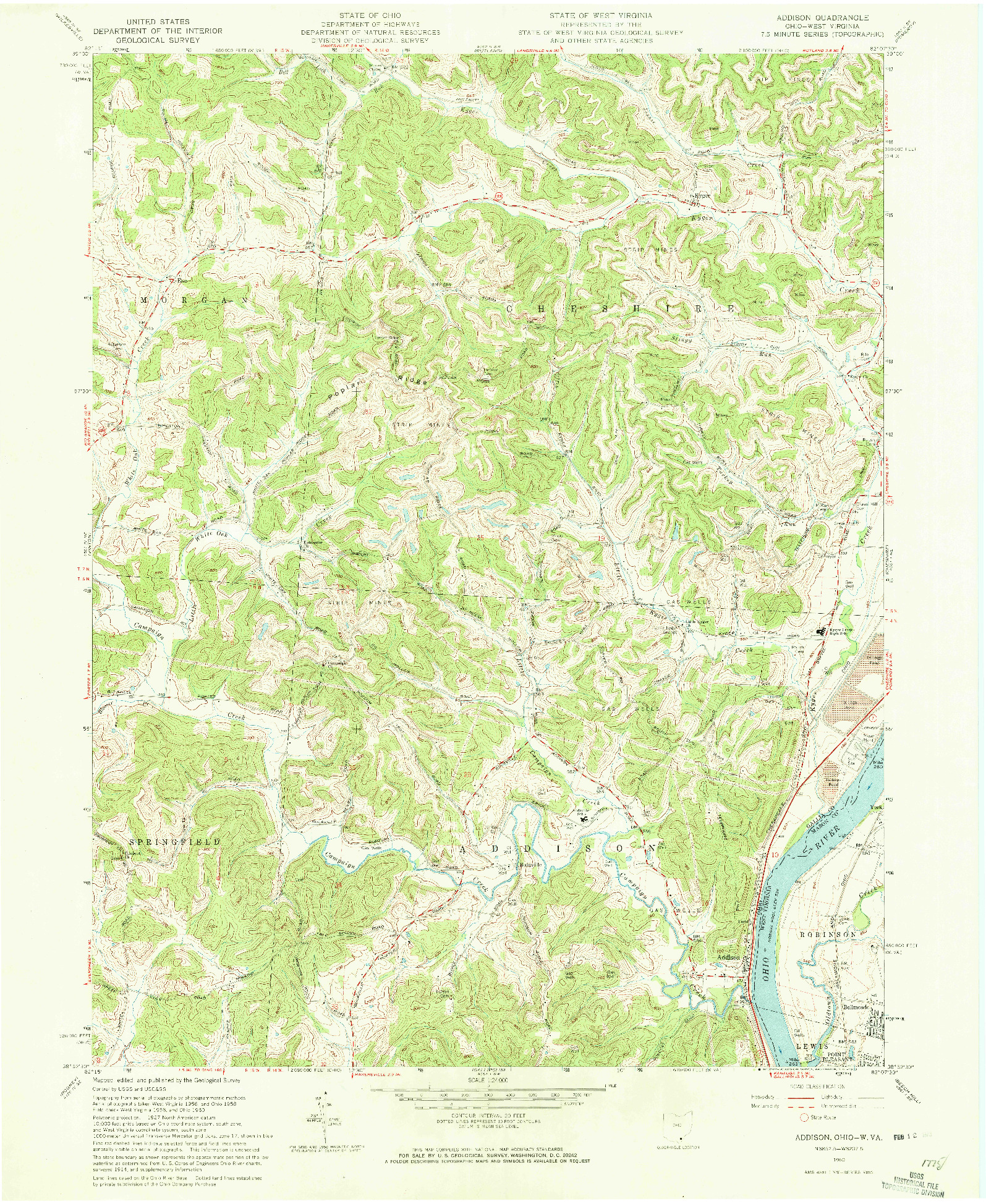 USGS 1:24000-SCALE QUADRANGLE FOR ADDISON, OH 1960