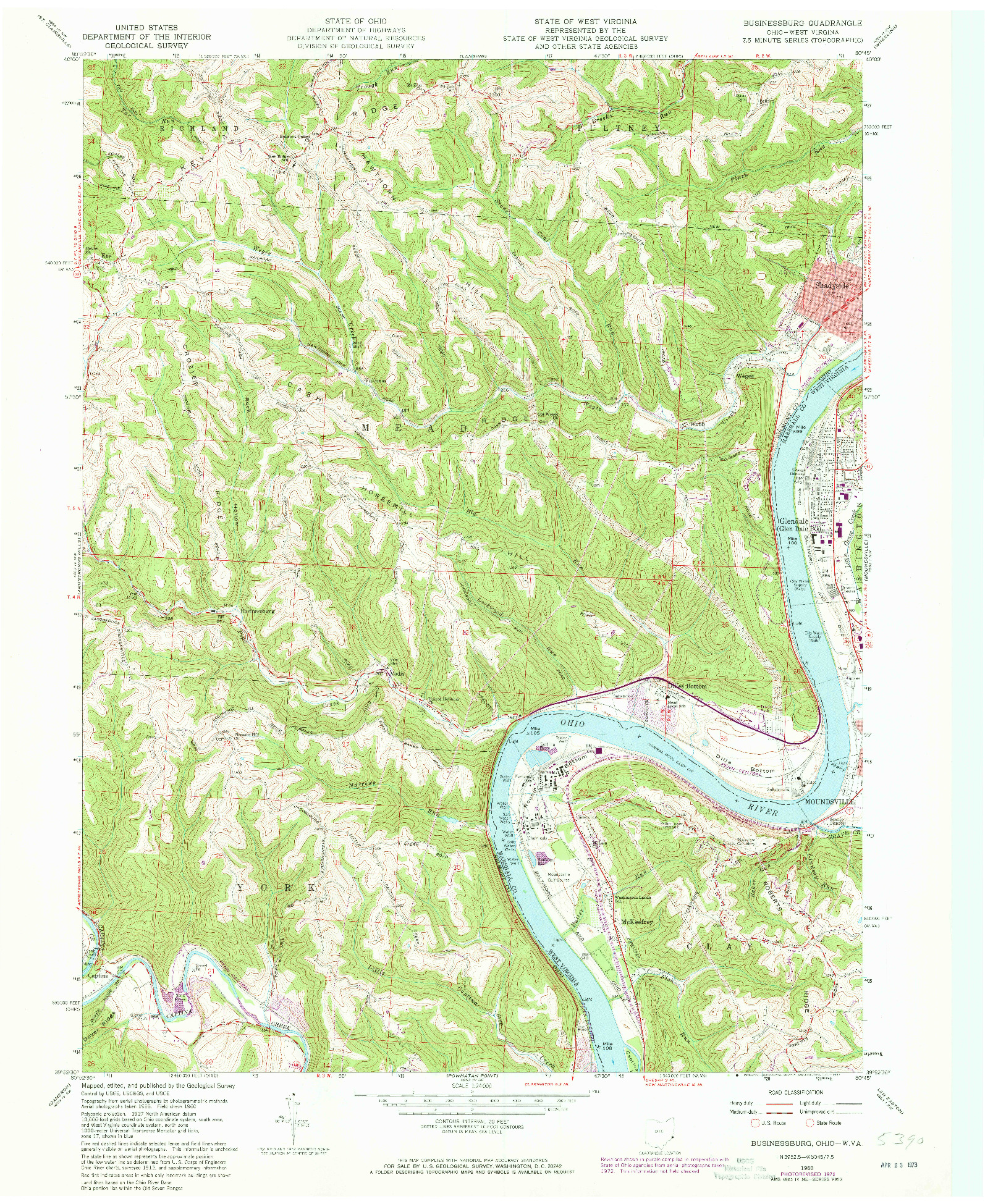 USGS 1:24000-SCALE QUADRANGLE FOR BUSINESSBURG, OH 1960