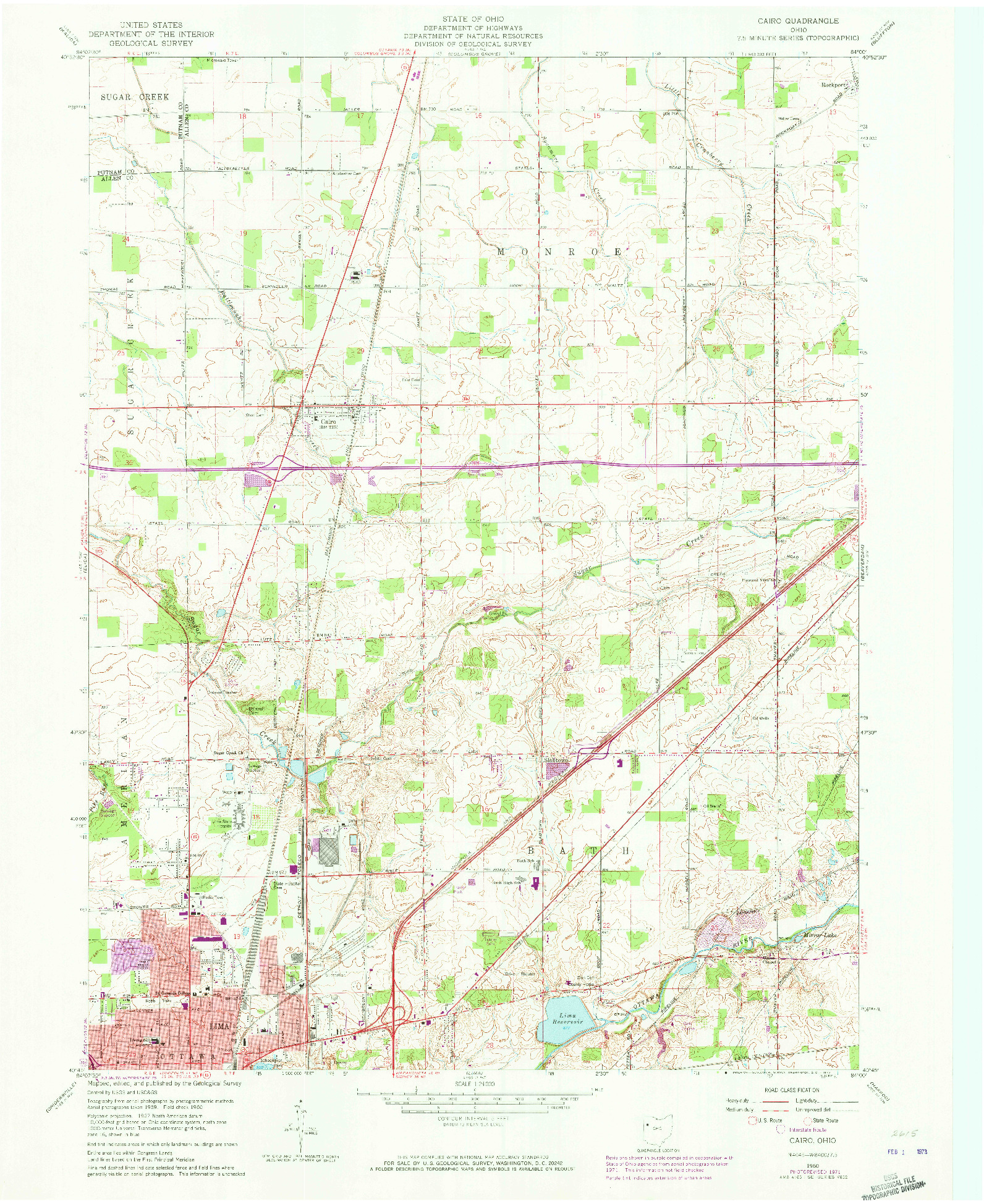 USGS 1:24000-SCALE QUADRANGLE FOR CAIRO, OH 1960