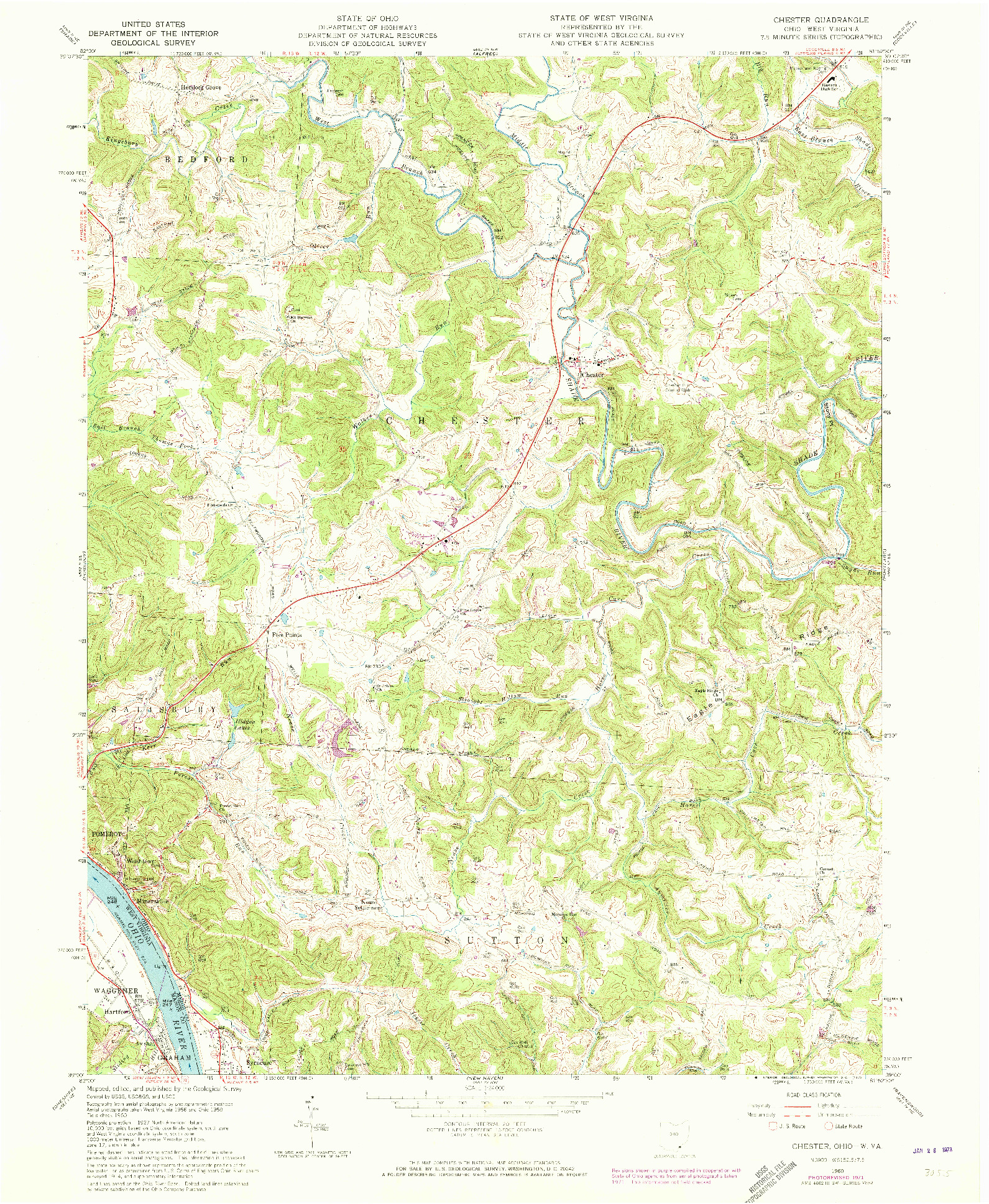 USGS 1:24000-SCALE QUADRANGLE FOR CHESTER, OH 1960