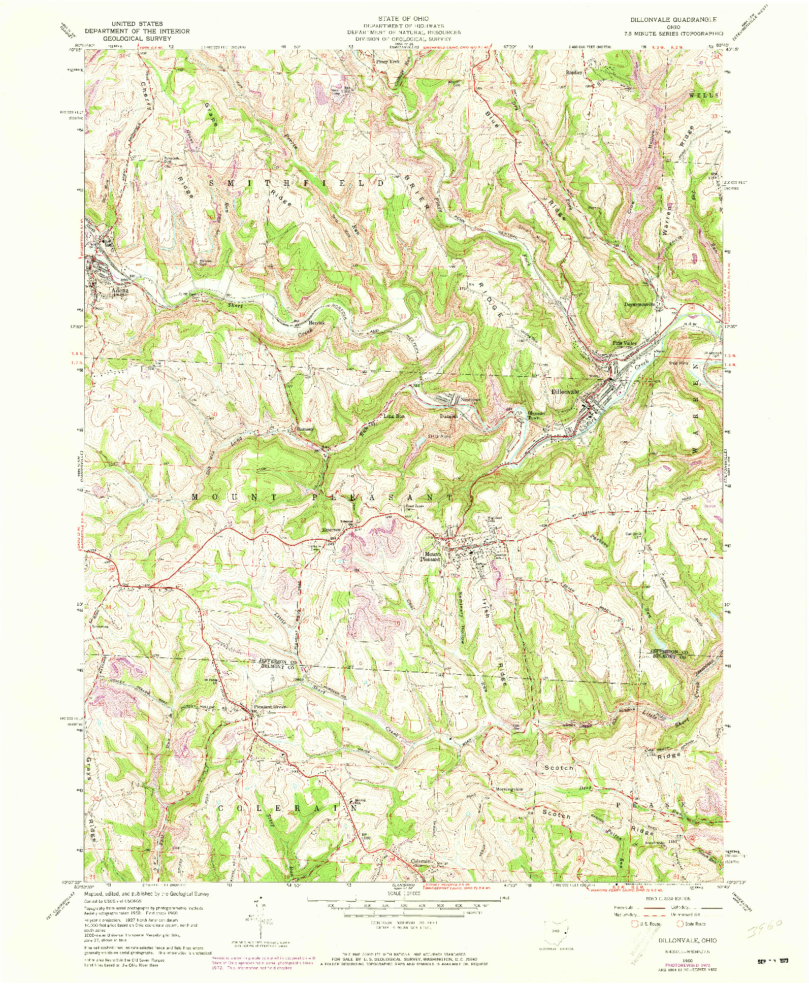 USGS 1:24000-SCALE QUADRANGLE FOR DILLONVALE, OH 1960