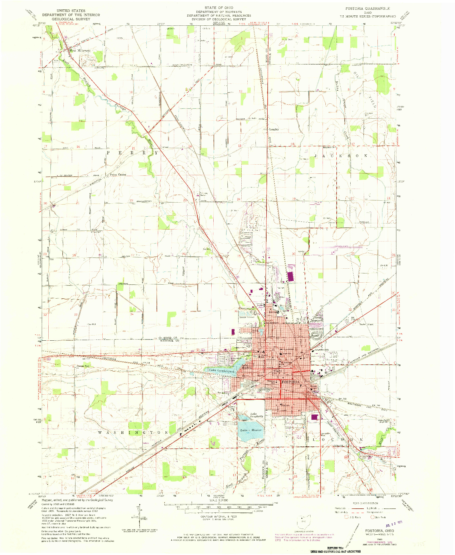 USGS 1:24000-SCALE QUADRANGLE FOR FOSTORIA, OH 1960