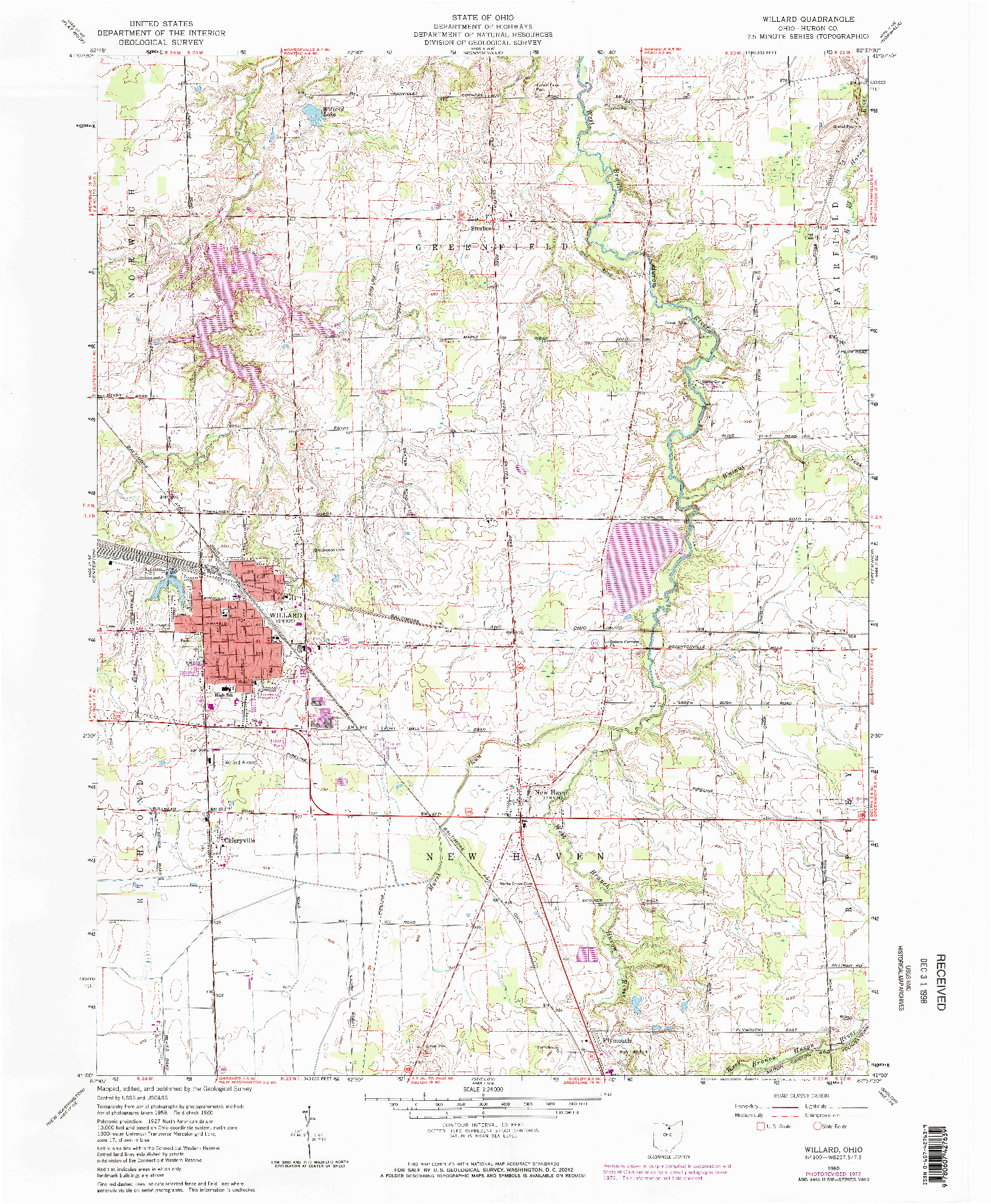 USGS 1:24000-SCALE QUADRANGLE FOR WILLARD, OH 1960