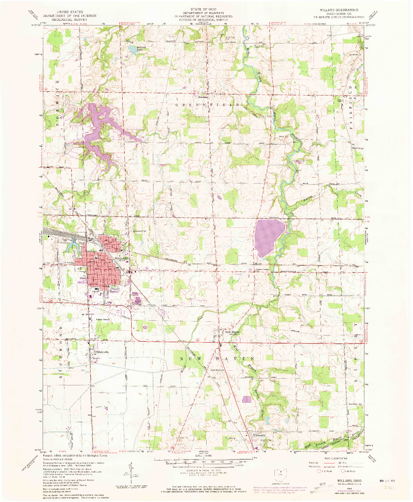 USGS 1:24000-SCALE QUADRANGLE FOR WILLARD, OH 1960