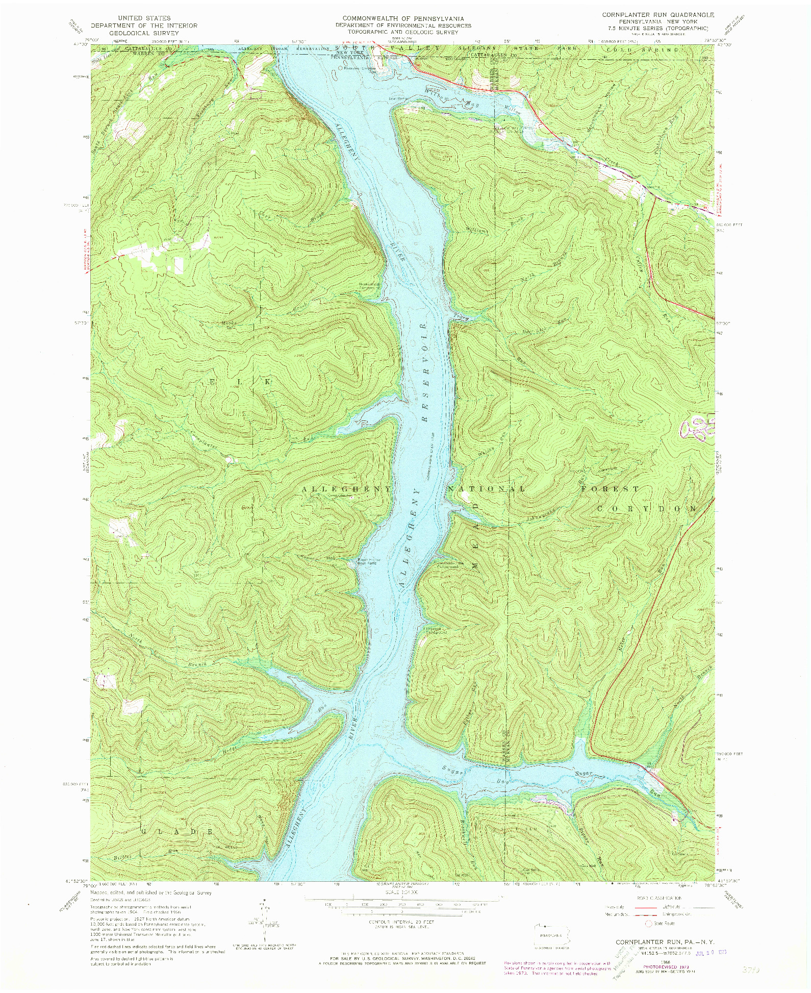 USGS 1:24000-SCALE QUADRANGLE FOR CORNPLANTER RUN, PA 1966