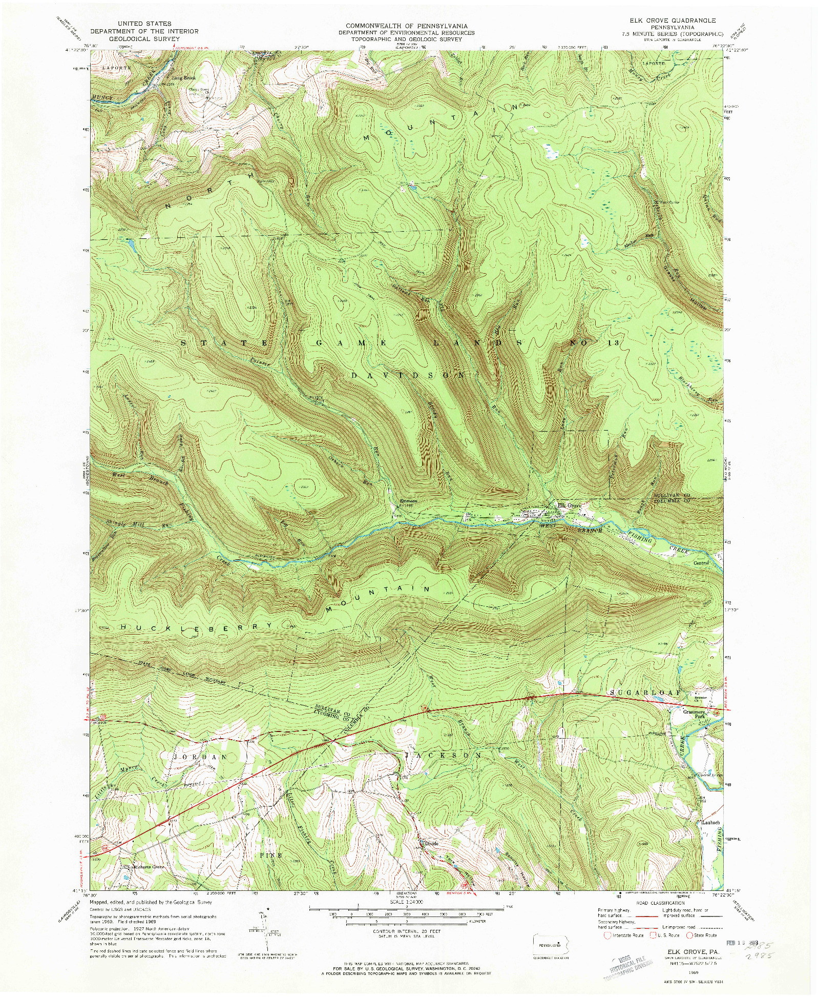 USGS 1:24000-SCALE QUADRANGLE FOR ELK GROVE, PA 1969